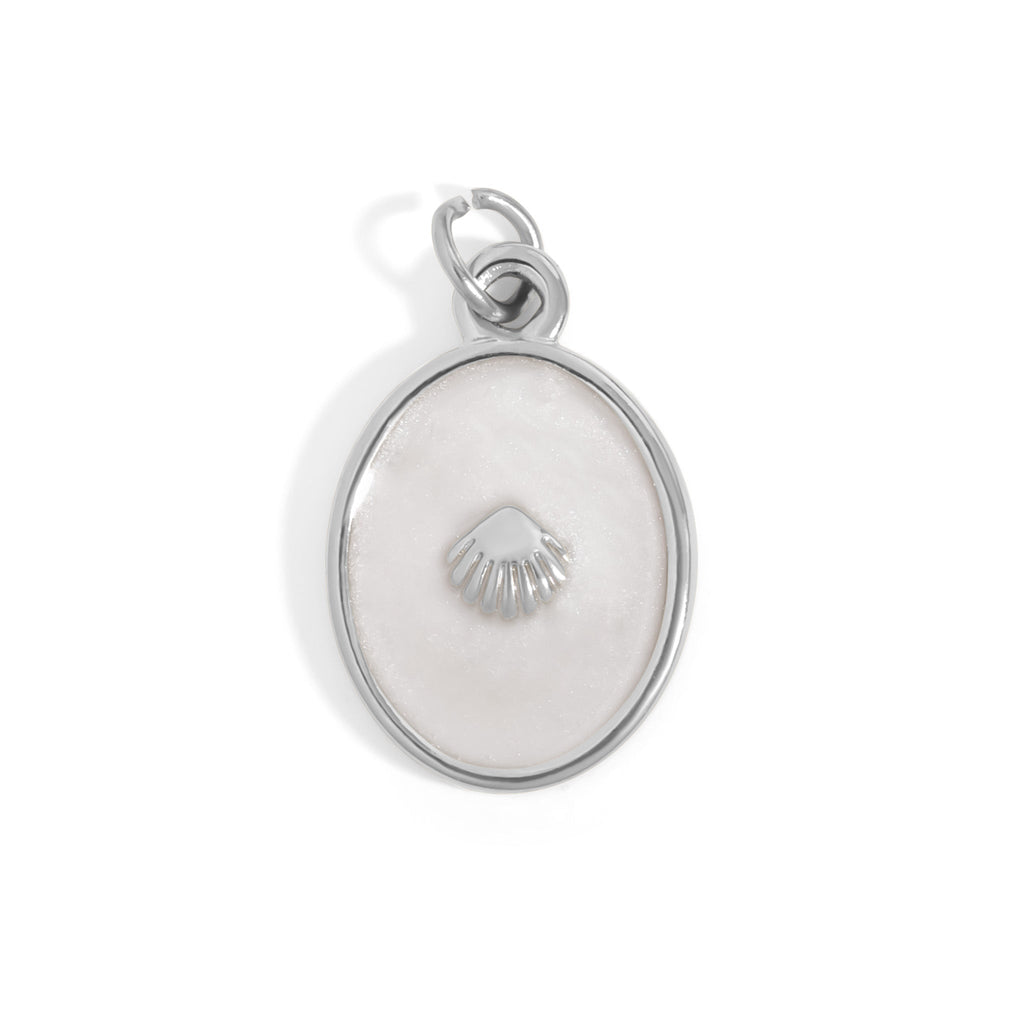 Gold Enamel Shell Charm – 18K Gold Charm | Stainless Steel Hypoallergenic Jewelry - charm | Sunflower Soul Boutique