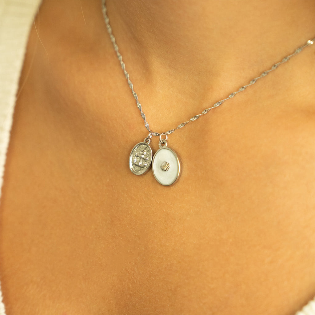 Gold Enamel Shell Charm – 18K Gold Charm | Stainless Steel Hypoallergenic Jewelry - charm | Sunflower Soul Boutique