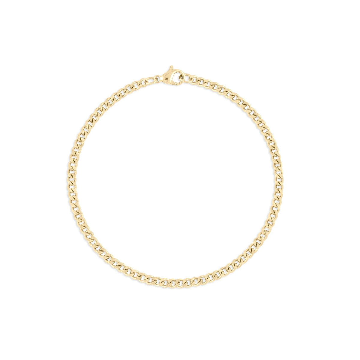 Wholesale jewelry 14K Gold Filled Plus Diamond Cut Curb Chain Bracelet- main- 3mm