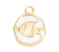 Gold Fish Charm – 18K Gold Pendant | Waterproof Non-Tarnish White Epoxy Jewelry - charm | Sunflower Soul Boutique