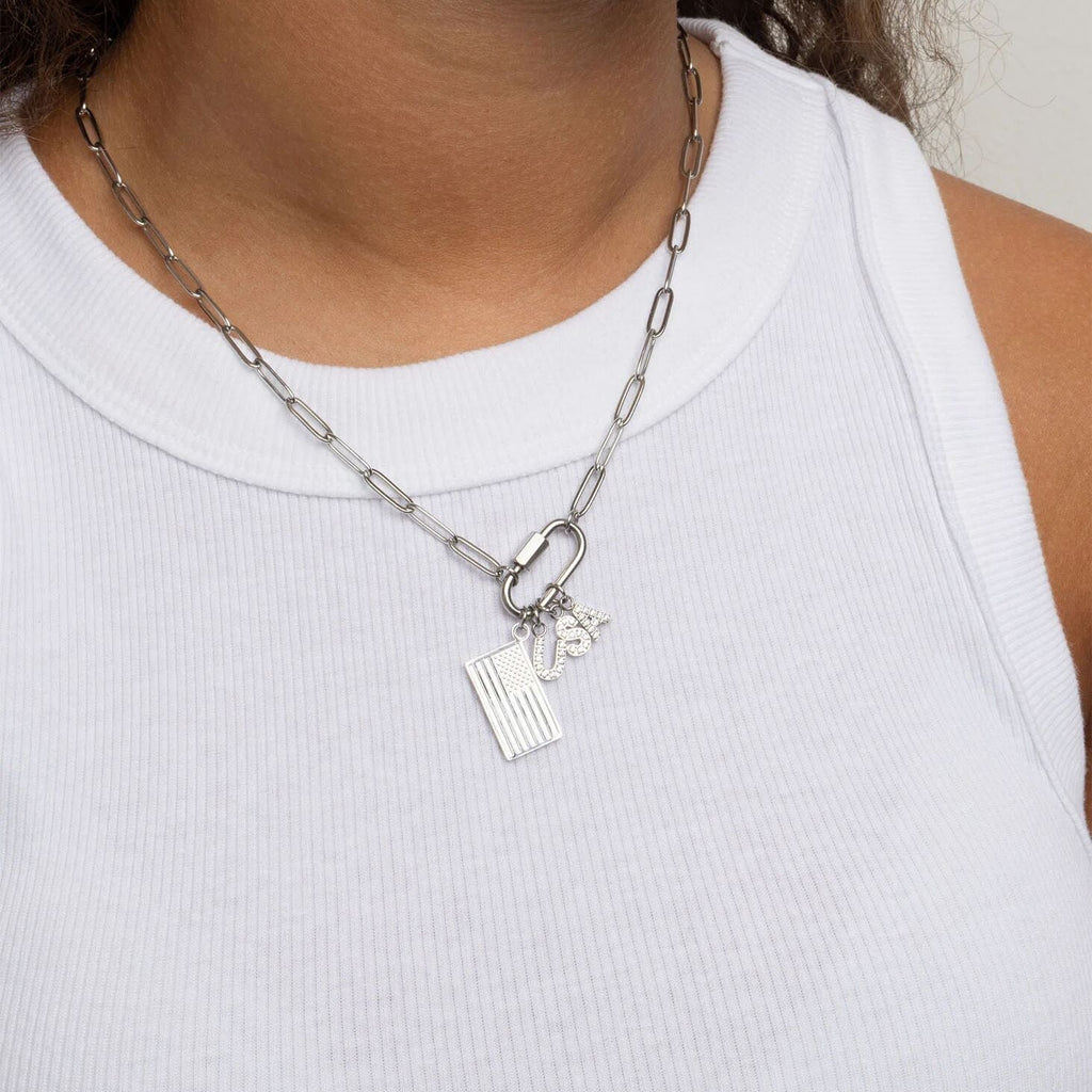 Gold Flag Charm – 18K Gold Stainless Steel Patriotic Jewelry | Lightweight Scratch Resistant - Charms | Sunflower Soul Boutique