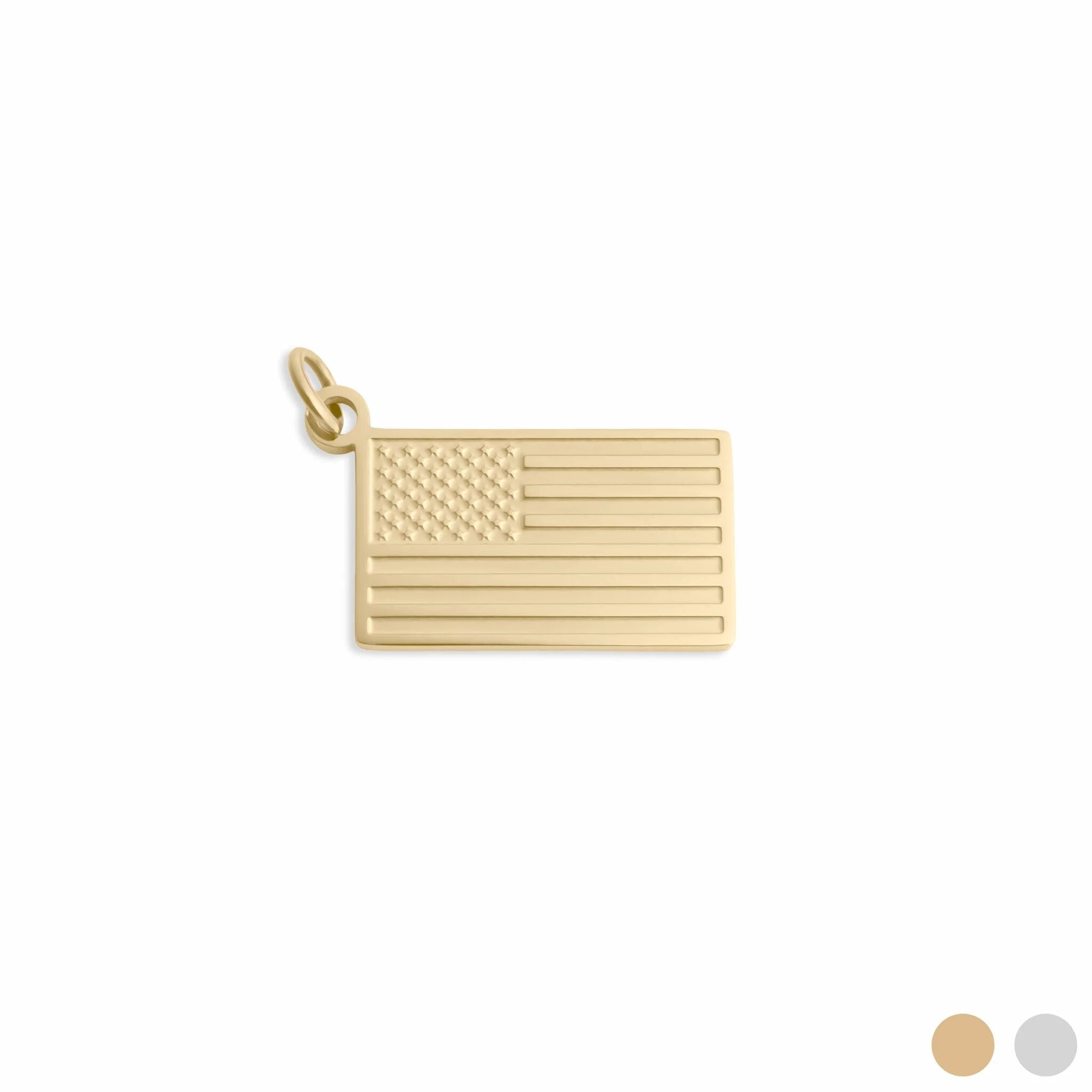 Gold Flag Charm – 18K Gold Stainless Steel Patriotic Jewelry | Lightweight Scratch Resistant - Charms | Sunflower Soul Boutique