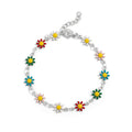 Gold Floral Bracelet – 18K Gold Jewelry PVD Coated Enamel Flower Chain - Bracelets | Sunflower Soul Boutique