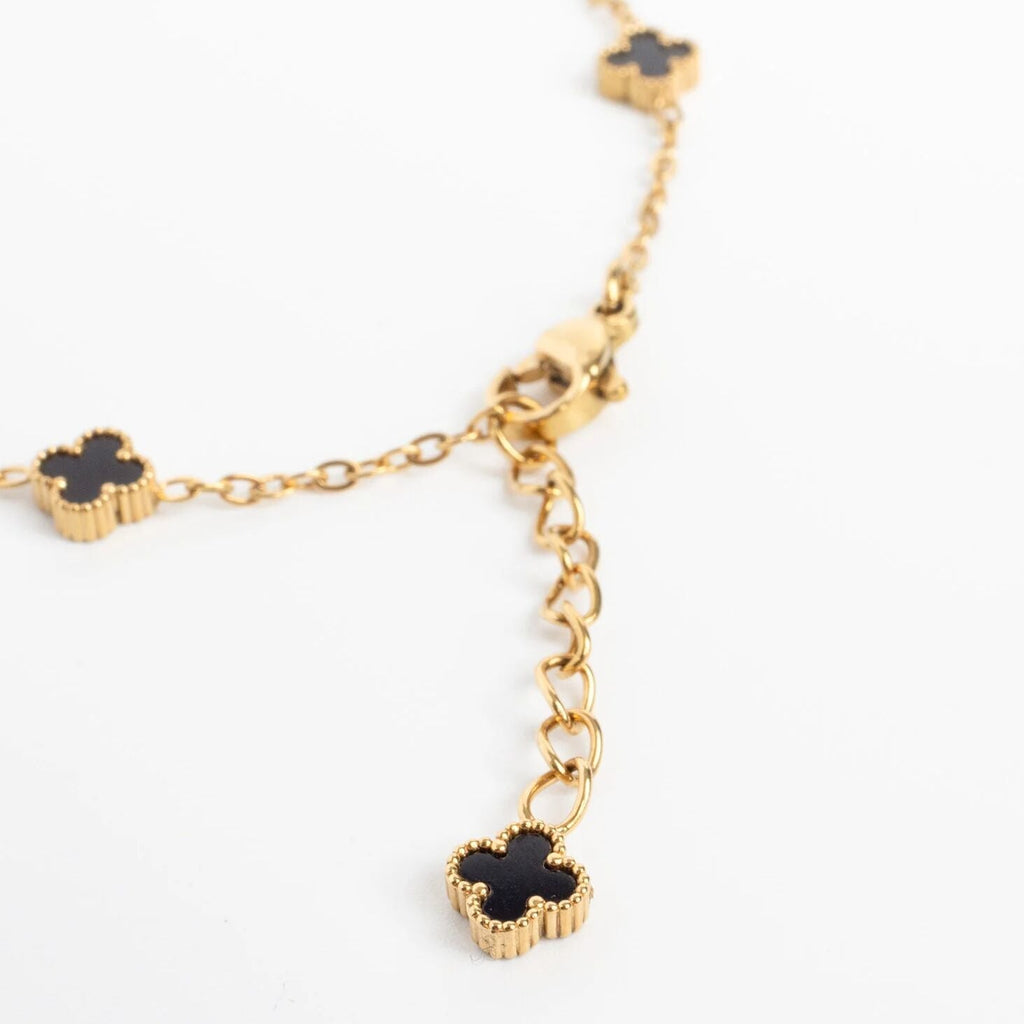Gold Floral Bracelet - Adjustable 18K Gold Bracelet With Small Charm | Durable Stainless Steel - Bracelets | Sunflower Soul Boutique