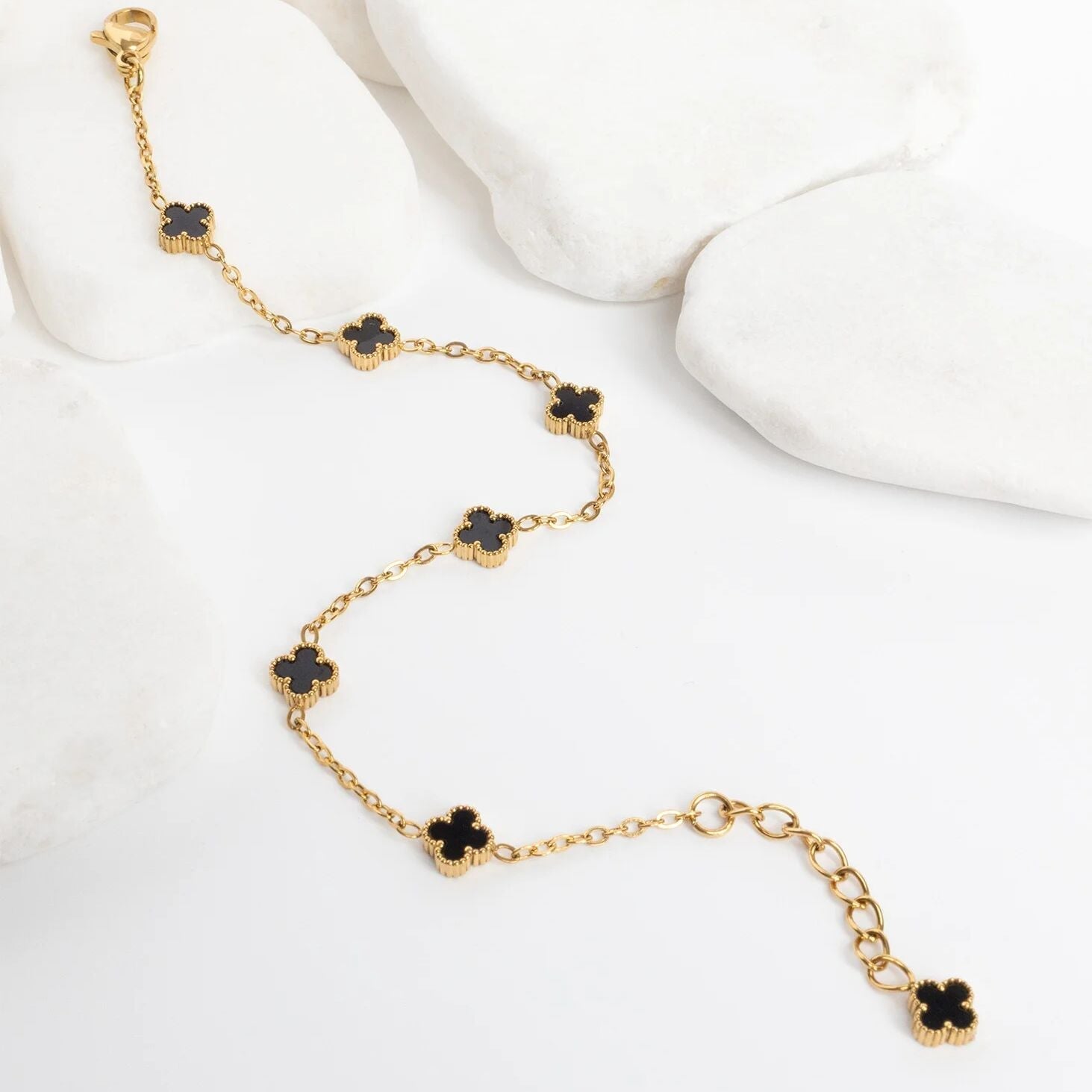 Gold Floral Bracelet - Adjustable 18K Gold Bracelet With Small Charm | Durable Stainless Steel - Bracelets | Sunflower Soul Boutique