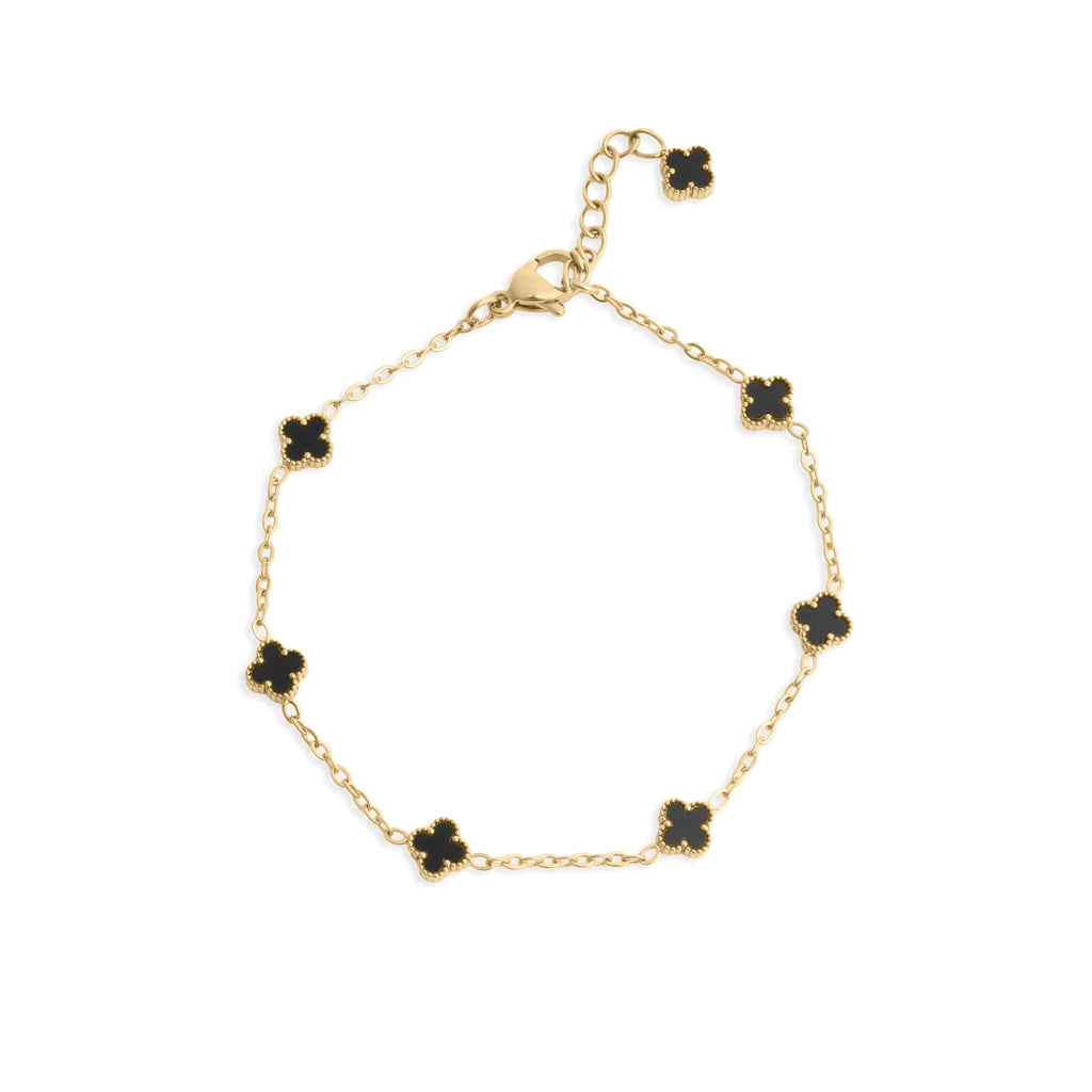 Gold Floral Bracelet - Adjustable 18K Gold Bracelet With Small Charm | Durable Stainless Steel - Bracelets | Sunflower Soul Boutique