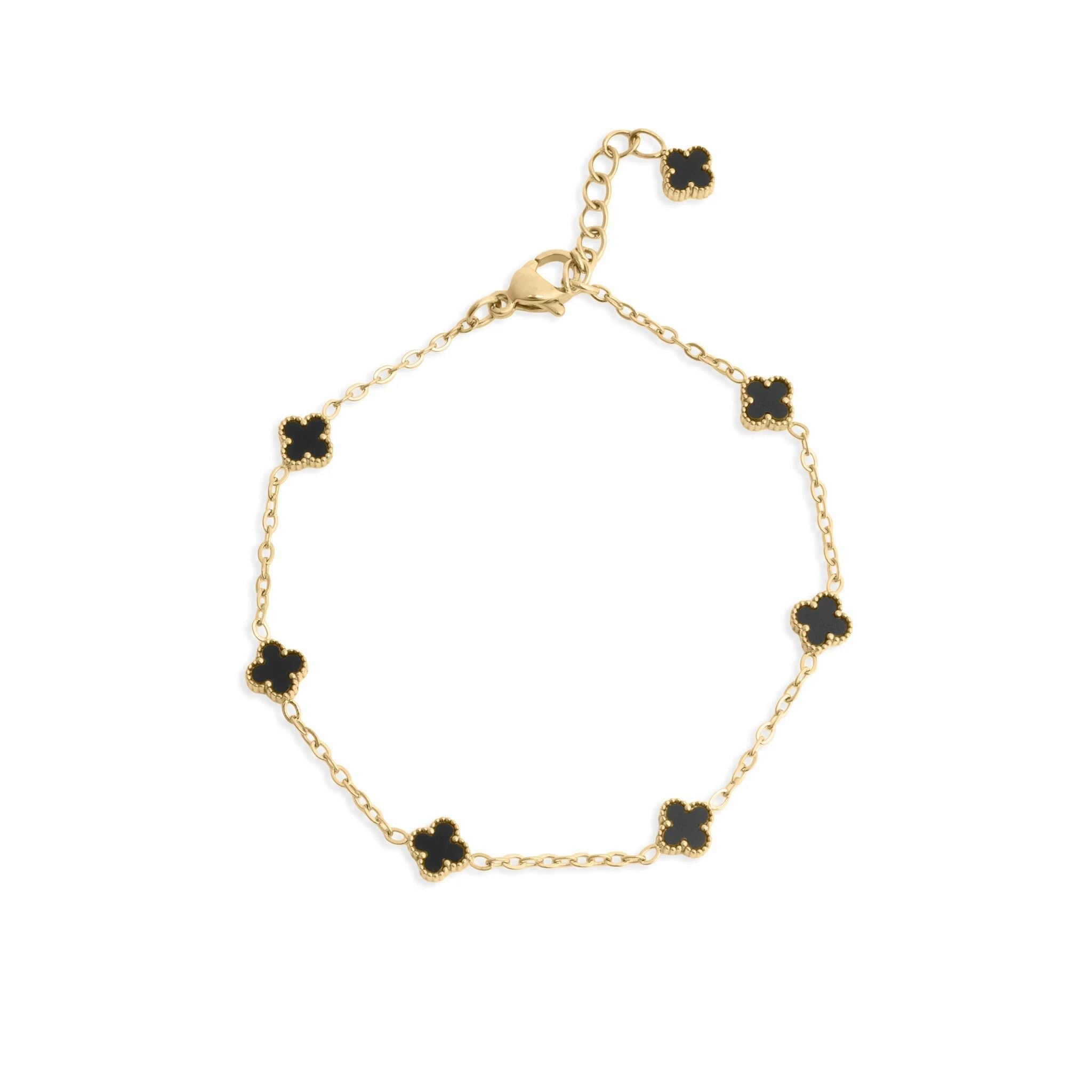 Gold Floral Bracelet - Adjustable 18K Gold Bracelet With Small Charm | Durable Stainless Steel - Bracelets | Sunflower Soul Boutique