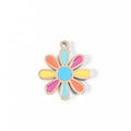 Gold Flower Charm – 18K Gold PVD Coated Multi-Colored Stainless Steel Pendant - charm | Sunflower Soul Boutique