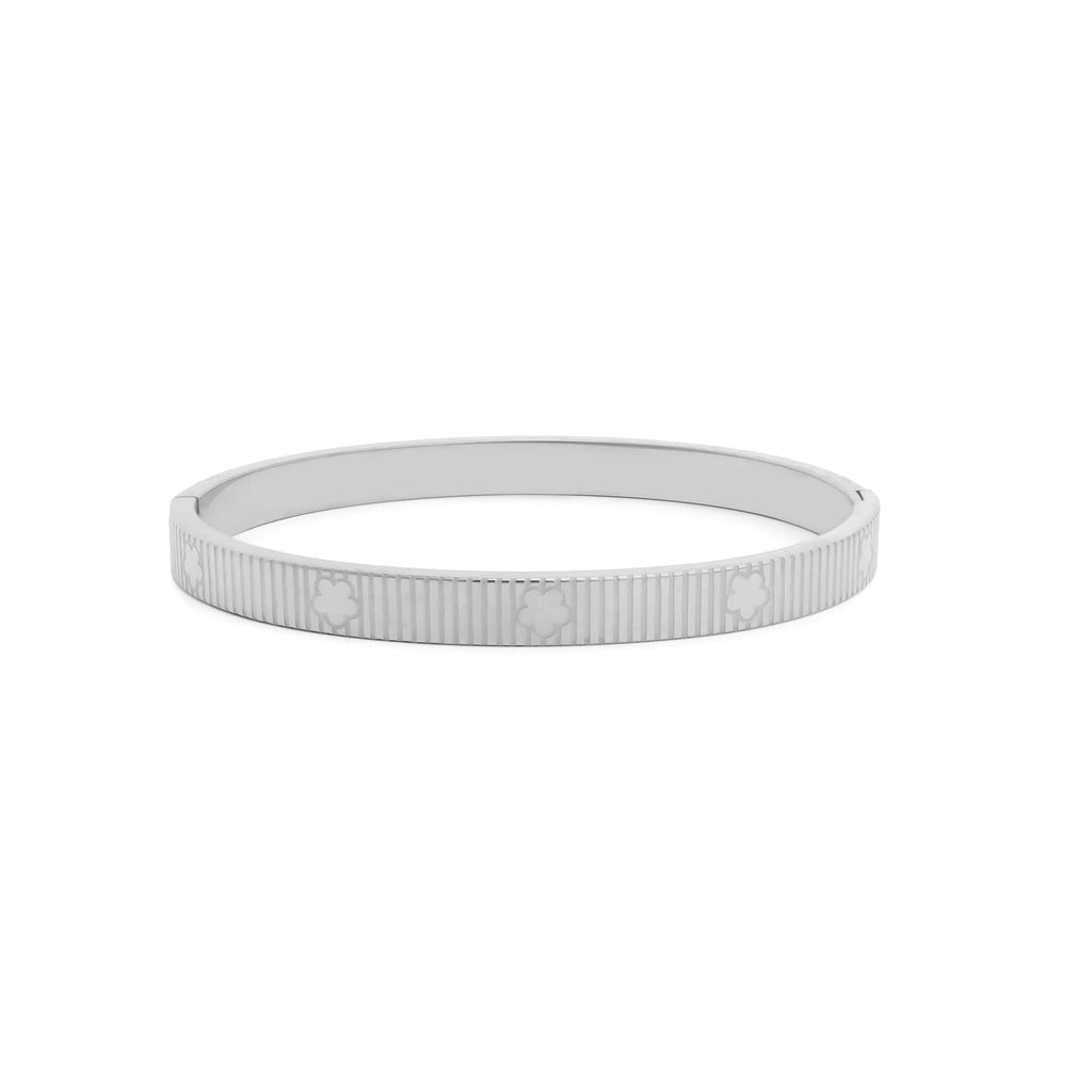 Gold Fluted Bangle – 18K Gold PVD Jewelry | Hypoallergenic Stackable Bracelet - Bracelets | Sunflower Soul Boutique