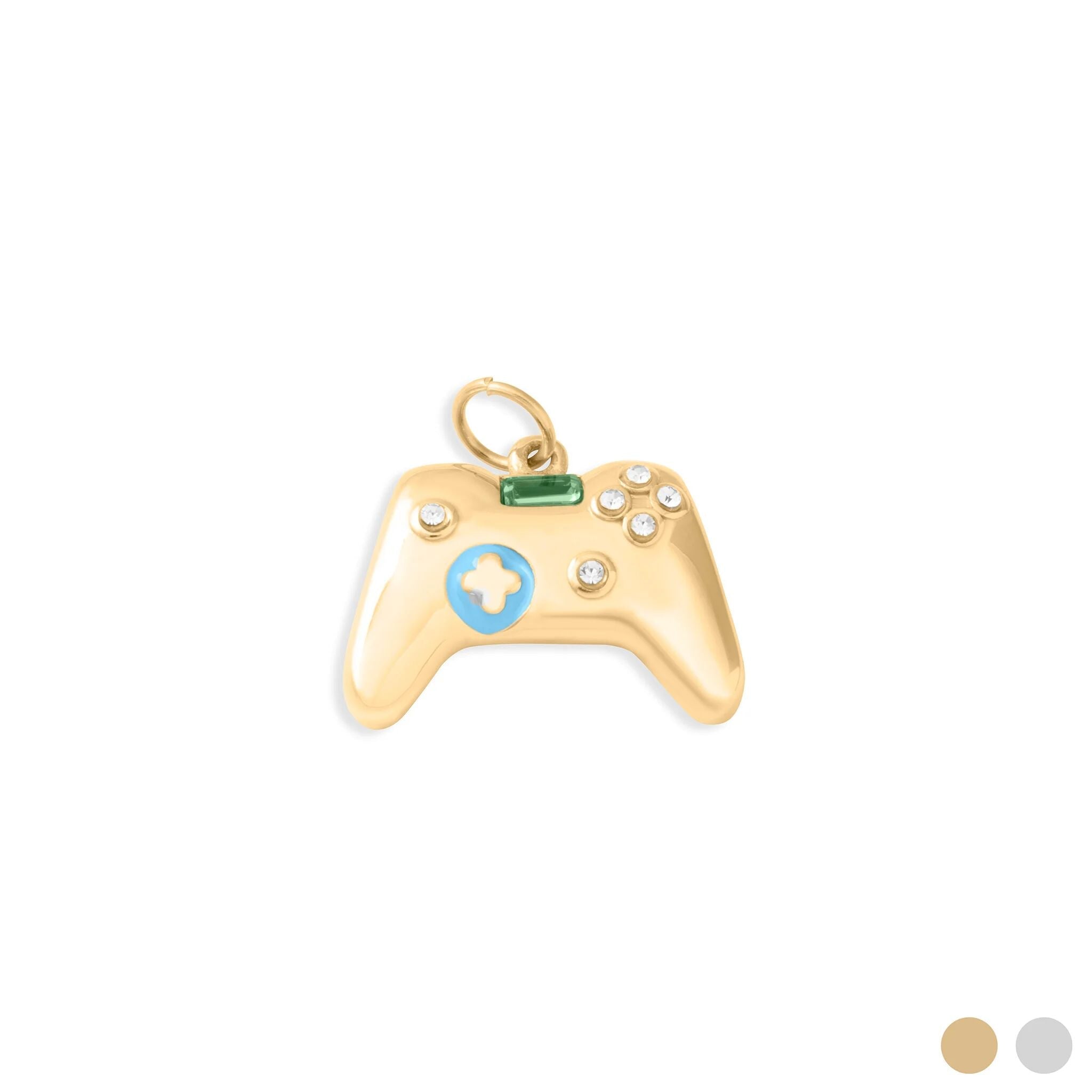 18K Gold PVD Stainless Steel Game Controller Charm- gold main 