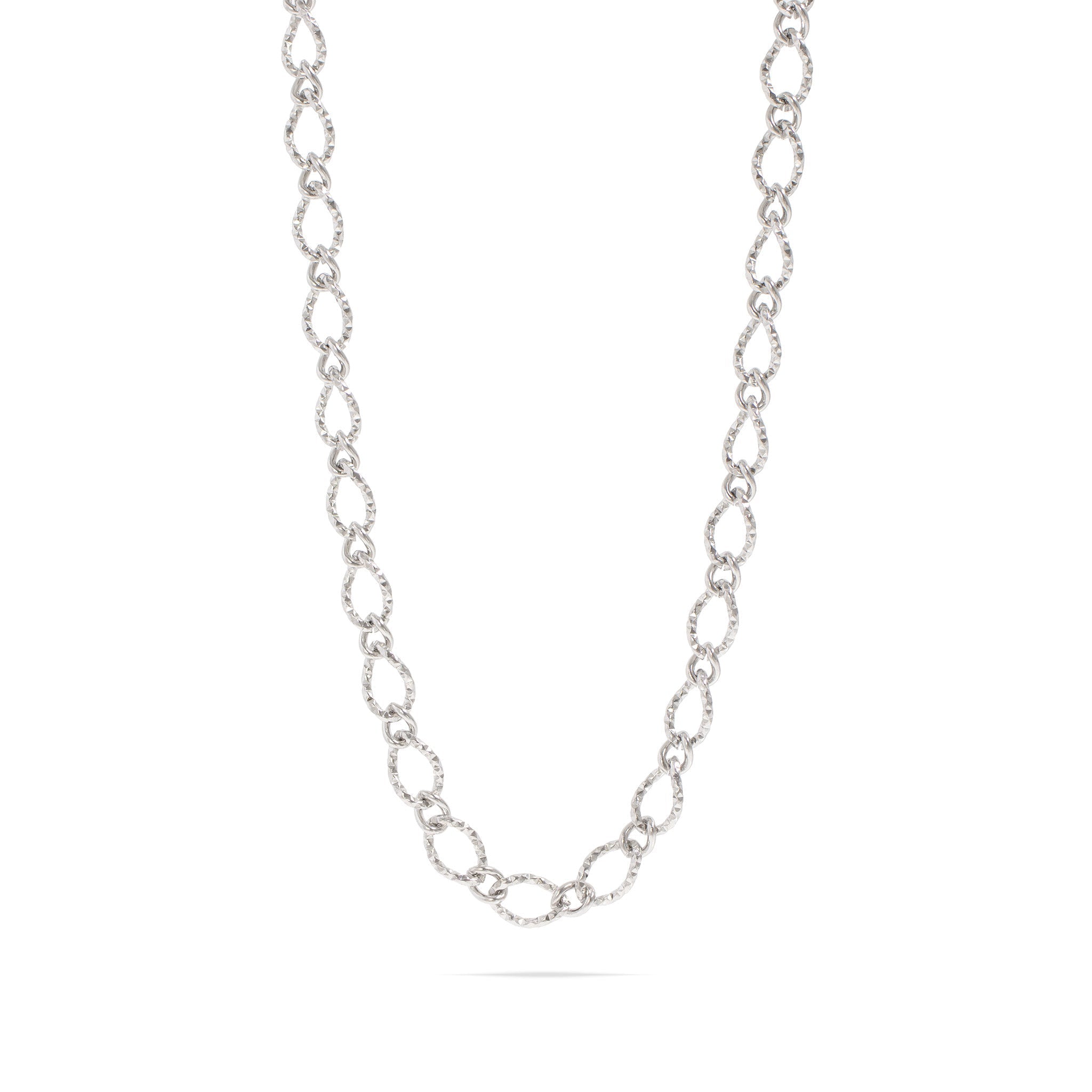 Gold Hammered Chain Necklace – 18K Gold PVD Stainless Steel Oval Links - Chain | Sunflower Soul Boutique