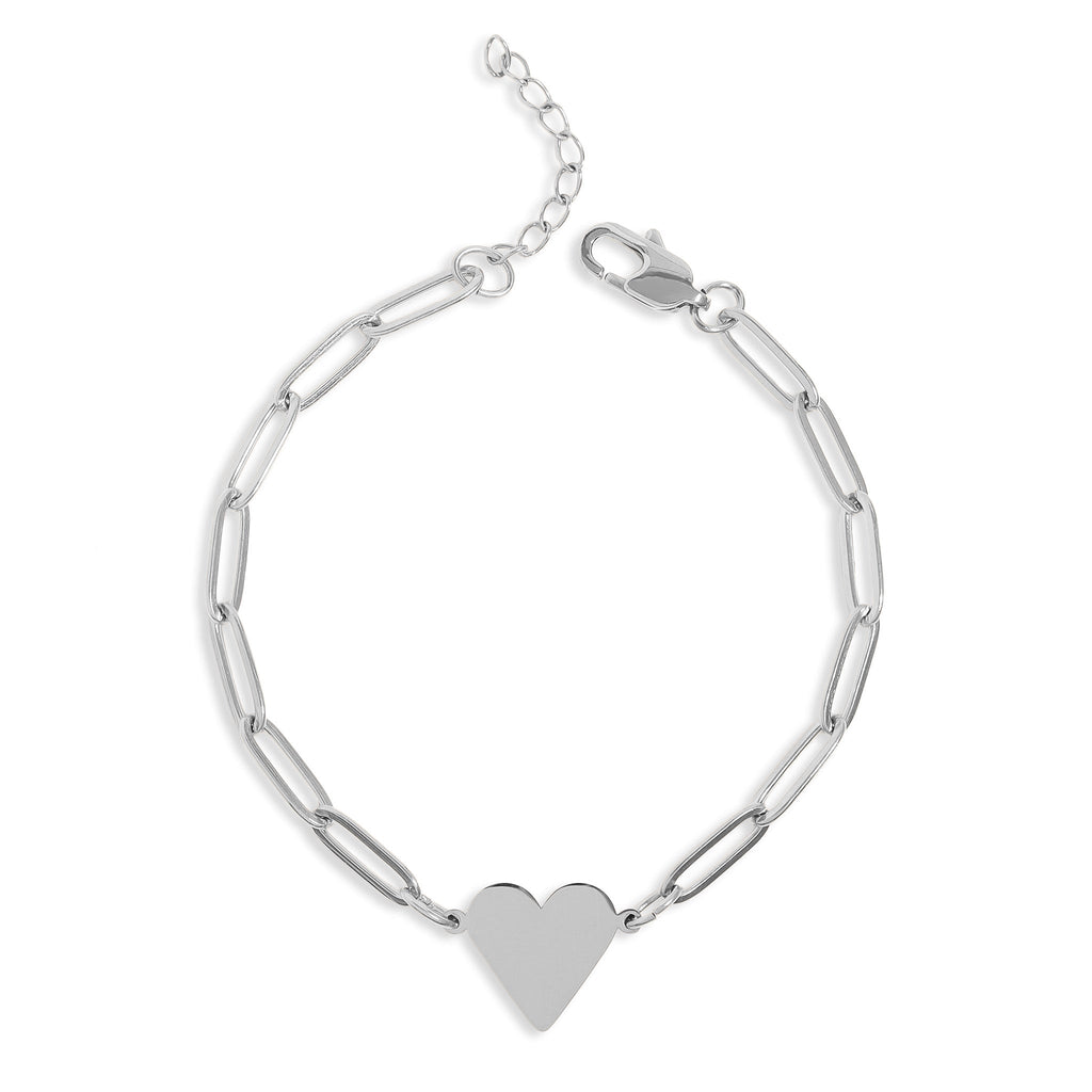 Gold Heart Bracelet – Adjustable 18K Gold Plated Paperclip Chain Jewelry - Bracelets | Sunflower Soul Boutique