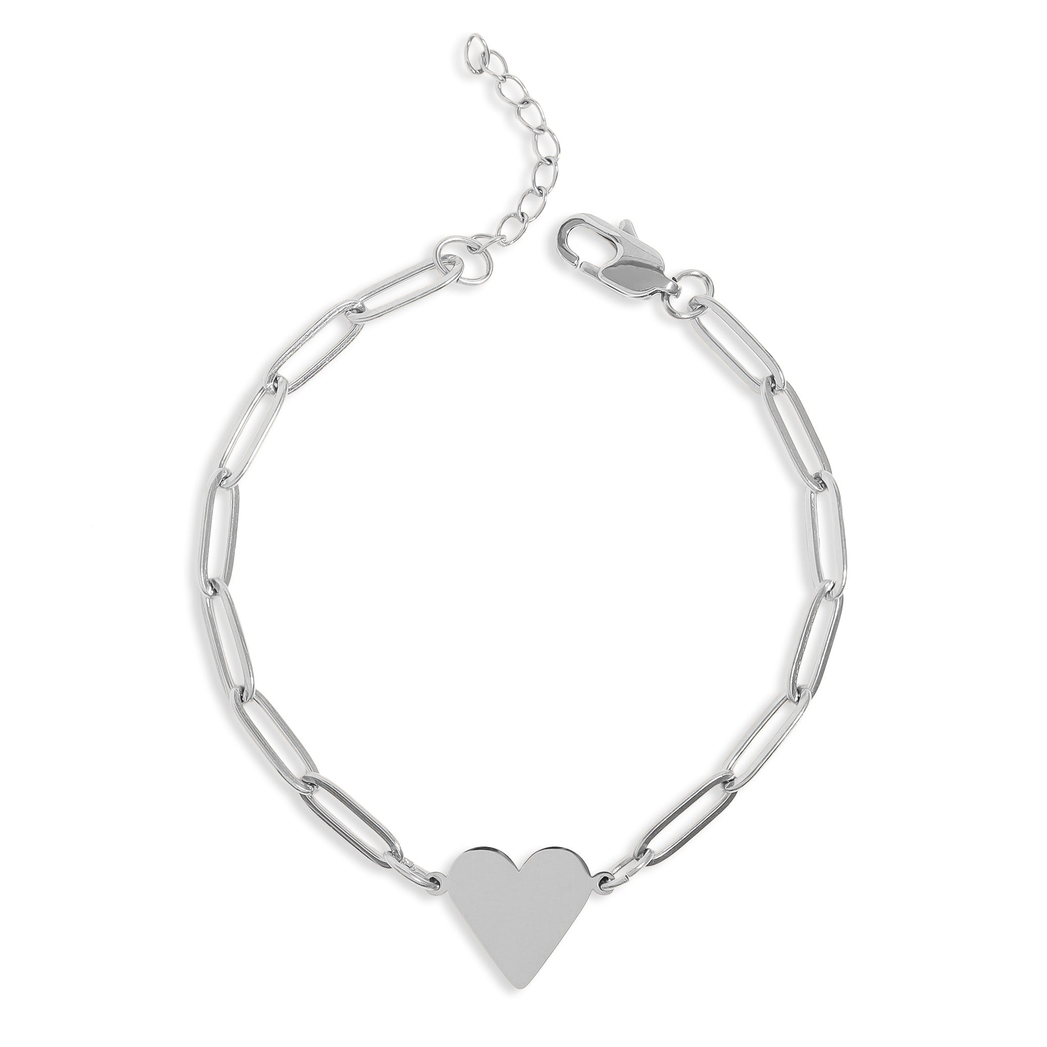 Gold Heart Bracelet – Adjustable 18K Gold Plated Paperclip Chain Jewelry - Bracelets | Sunflower Soul Boutique