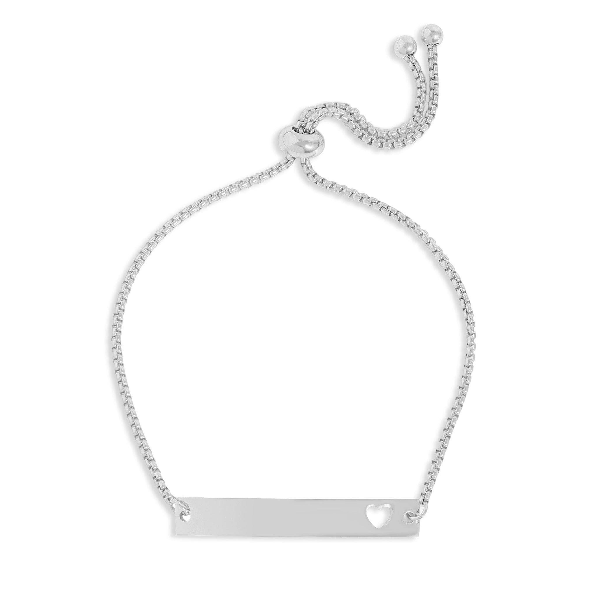 Gold Heart Bracelet – Adjustable Curved Bar With Custom Engraving & Heart Cutout Design - Bracelets | Sunflower Soul Boutique