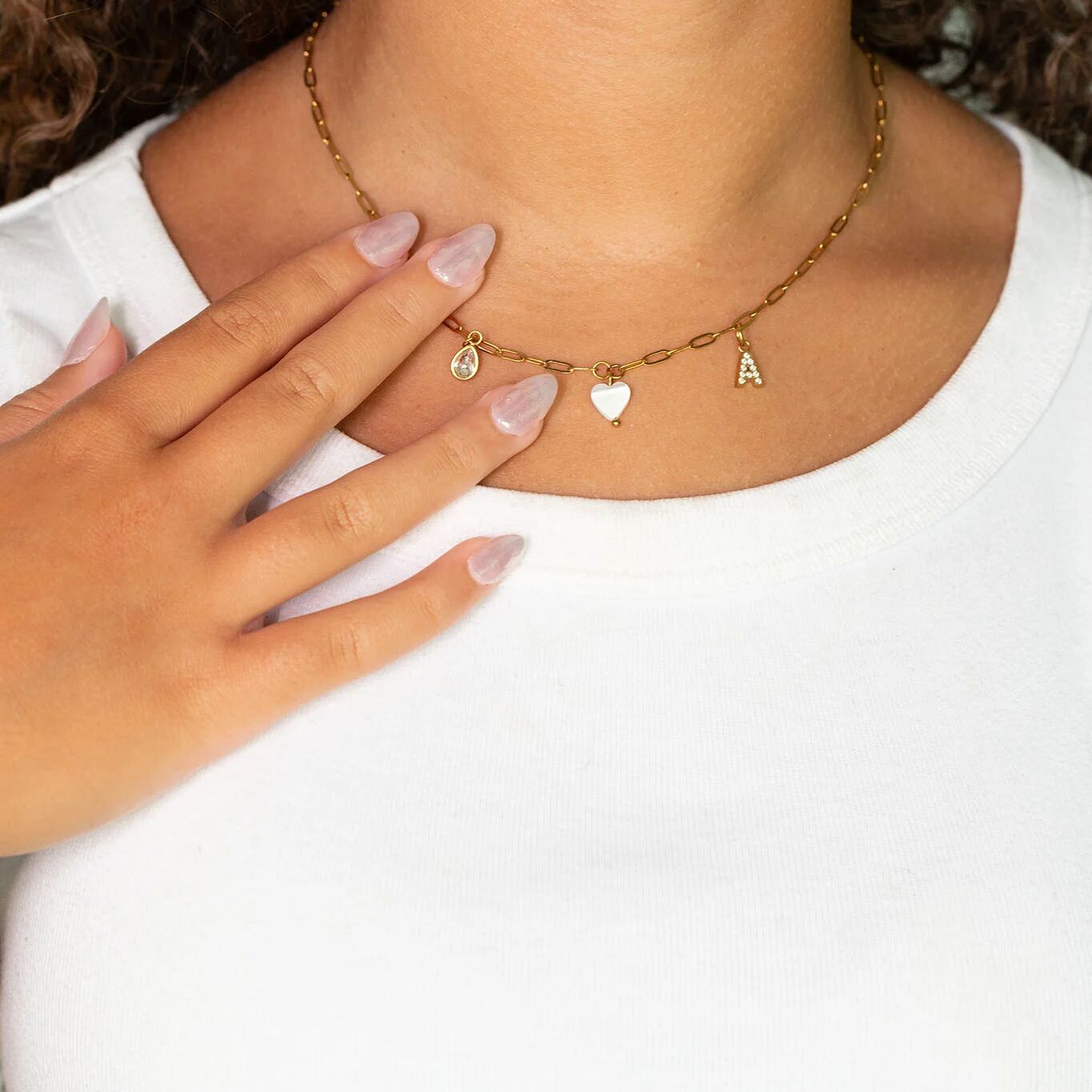 Gold Heart Charm - 18K Gold Charm Bracelet | Tarnish Resistant Shell Design Jewelry - Charms | Sunflower Soul Boutique