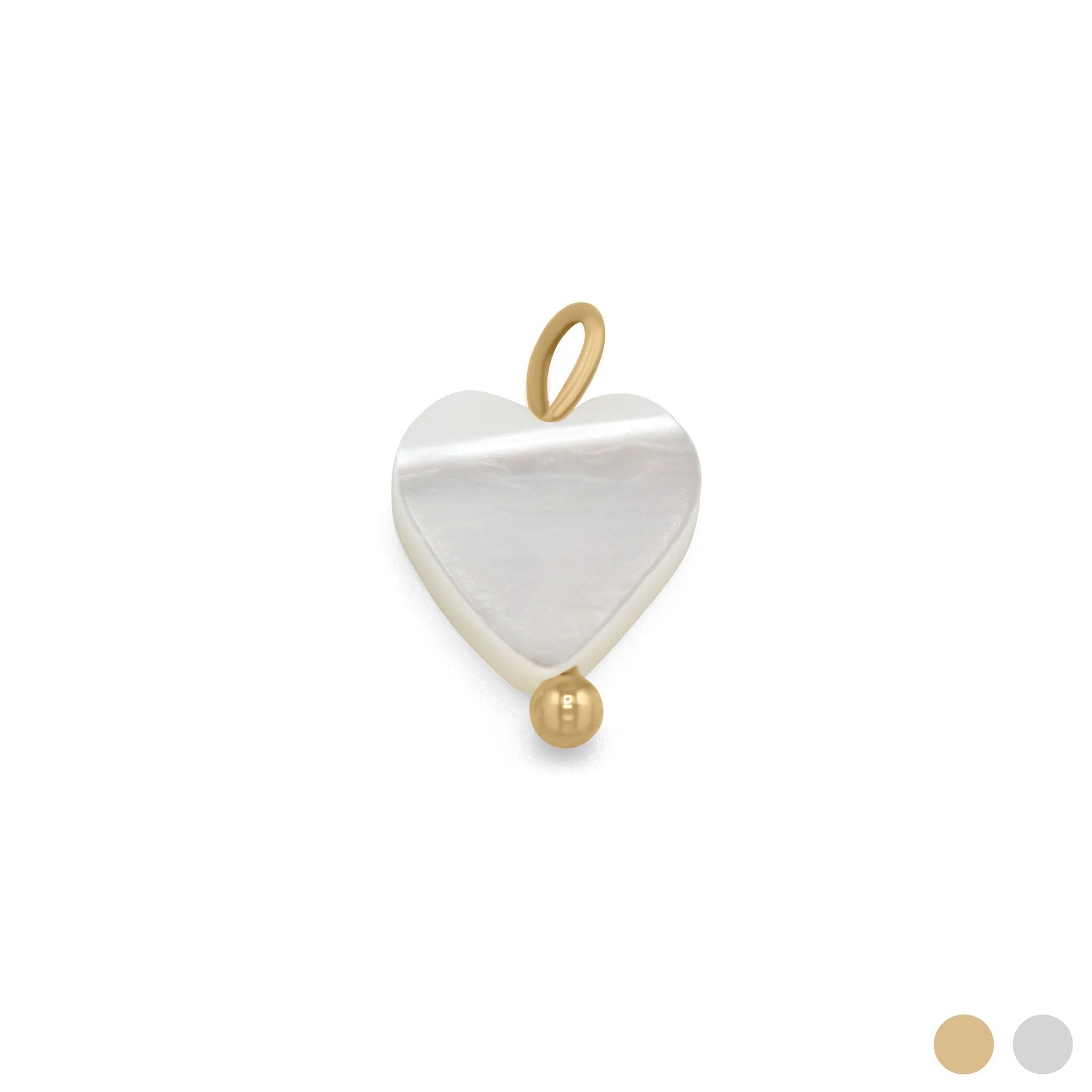 Gold Heart Charm - 18K Gold Charm Bracelet | Tarnish Resistant Shell Design Jewelry - Charms | Sunflower Soul Boutique