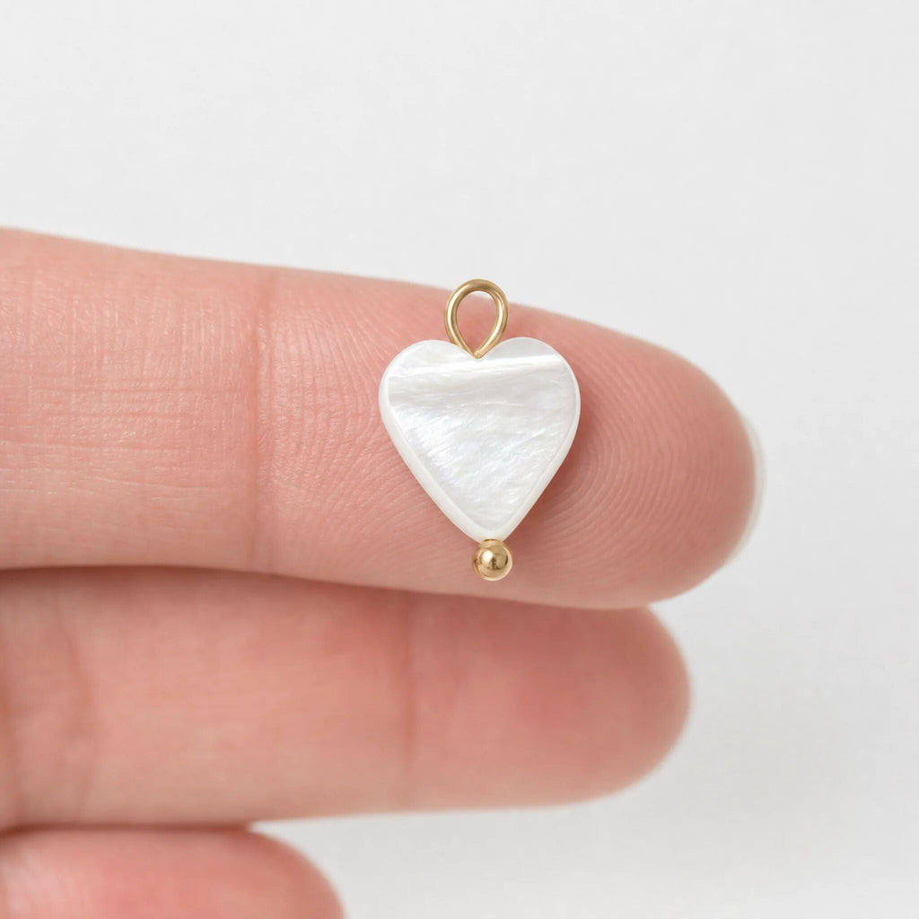 Gold Heart Charm - 18K Gold Charm Bracelet | Tarnish Resistant Shell Design Jewelry - Charms | Sunflower Soul Boutique