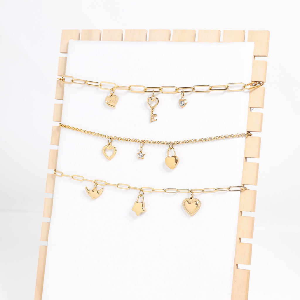 Gold Heart Charm – 18K Gold Plated Pendant | Hypoallergenic Stainless Steel Jewelry - charm | Sunflower Soul Boutique