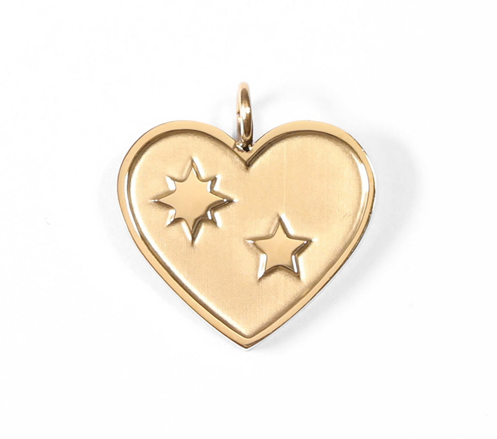 Gold Heart Charm – 18K PVD Coated Stainless Steel Charm for Bracelets & Necklaces - charm | Sunflower Soul Boutique