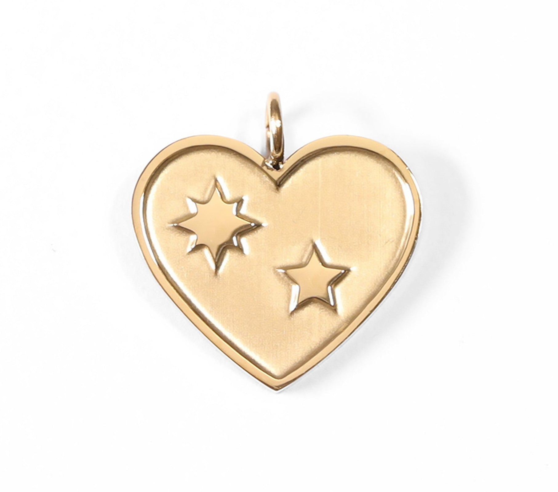 Gold Heart Charm – 18K PVD Coated Stainless Steel Charm for Bracelets & Necklaces - charm | Sunflower Soul Boutique