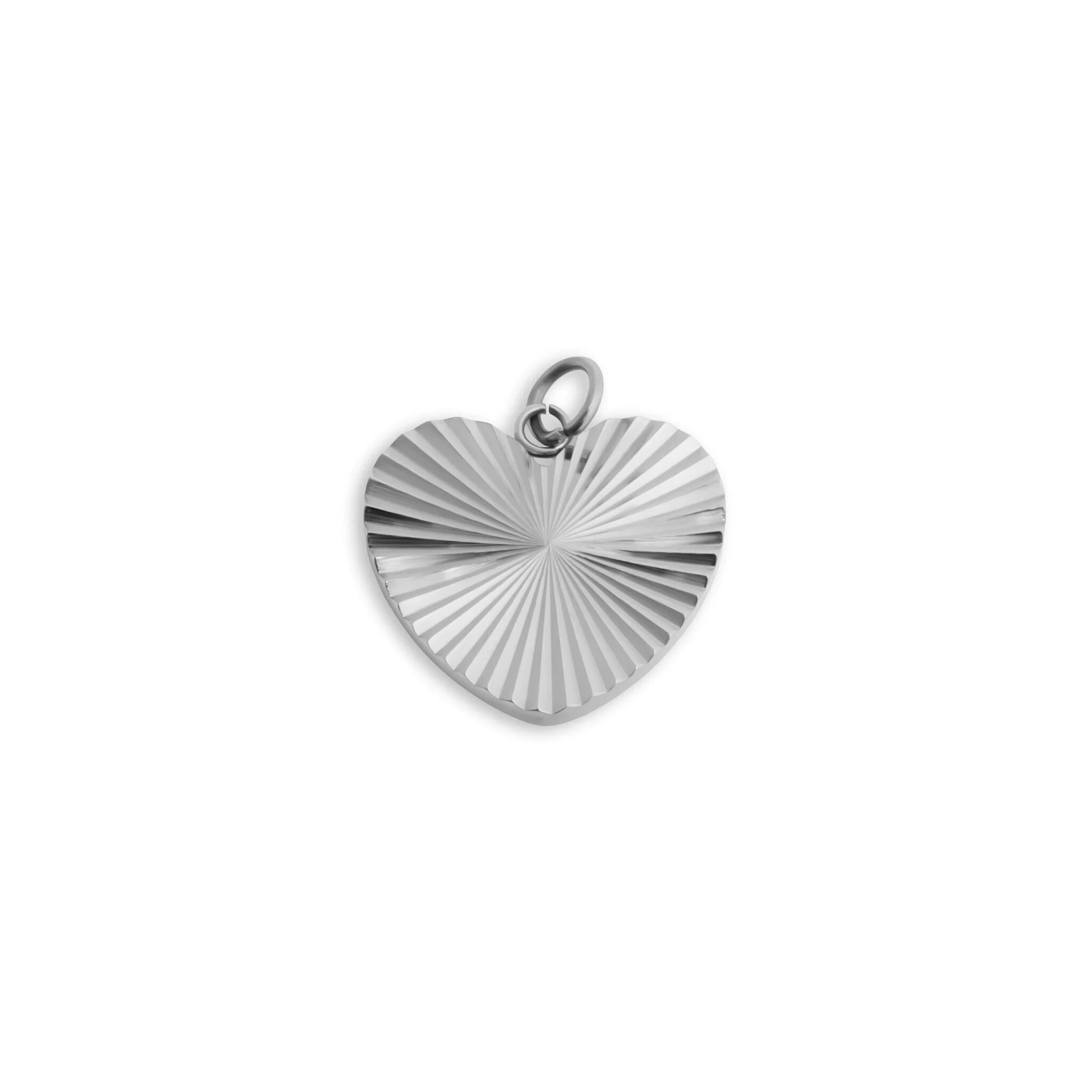 Gold Heart Charm – Sunburst Heart Pendant | 18K Gold Jewelry, Hypoallergenic - charm | Sunflower Soul Boutique
