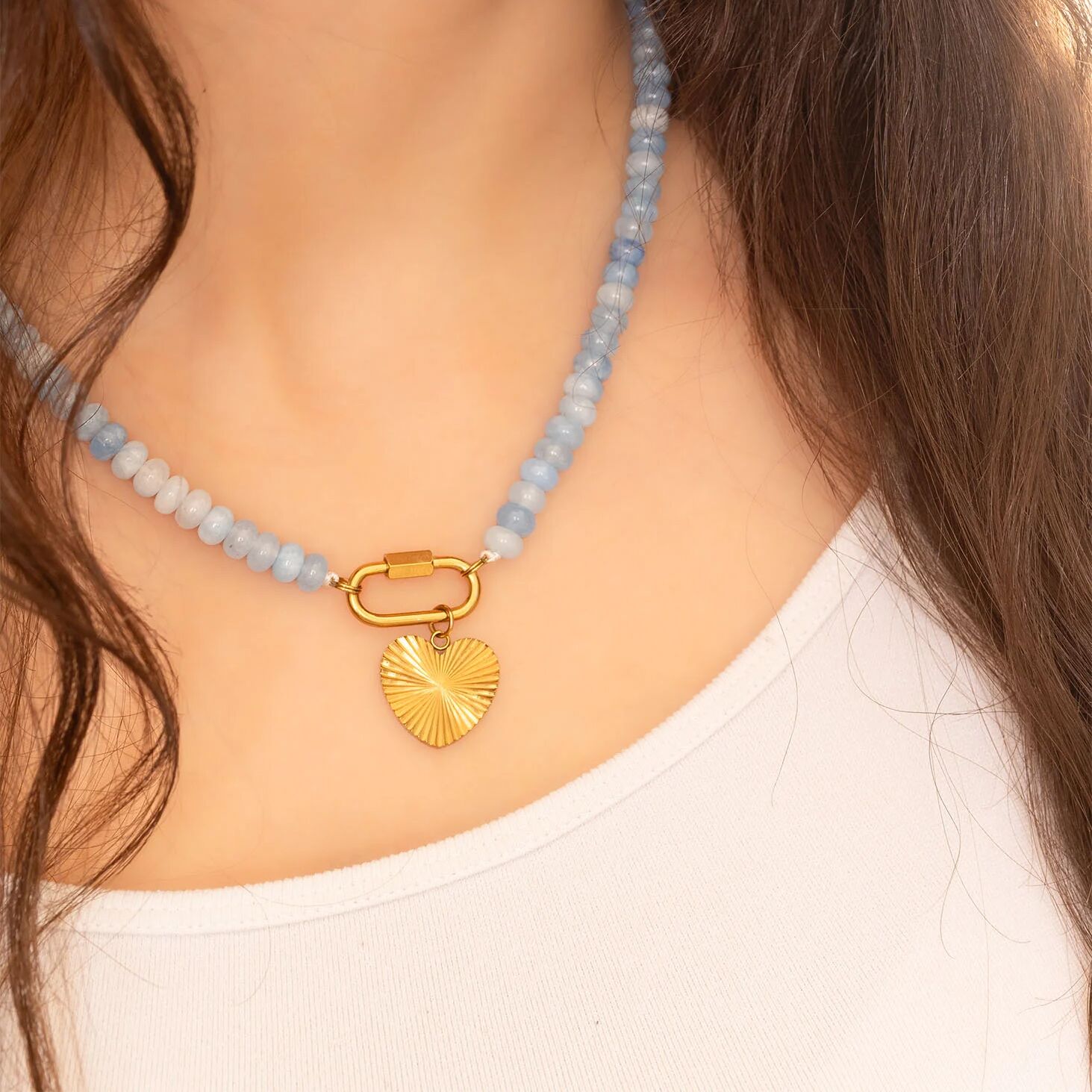 Gold Heart Charm – Sunburst Heart Pendant | 18K Gold Jewelry, Hypoallergenic - charm | Sunflower Soul Boutique