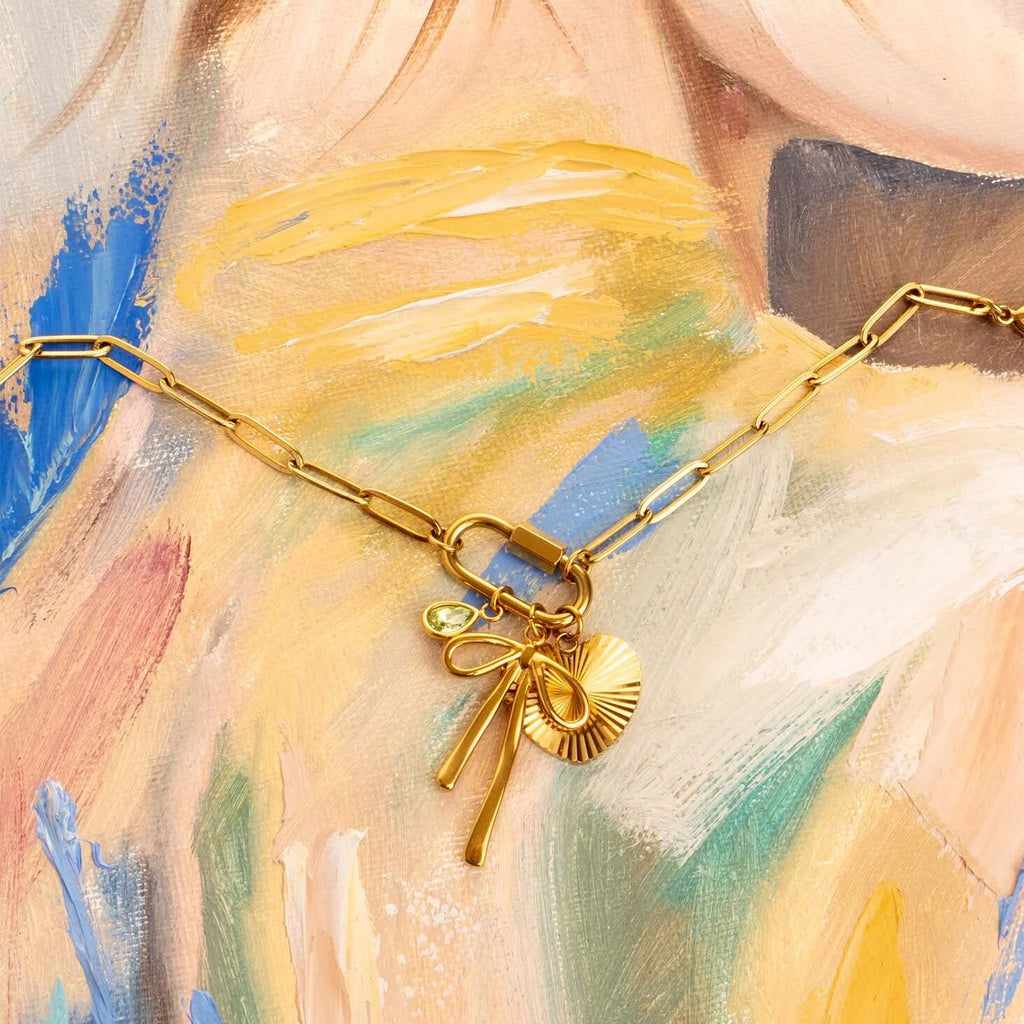 Gold Heart Charm – Sunburst Heart Pendant | 18K Gold Jewelry, Hypoallergenic - charm | Sunflower Soul Boutique