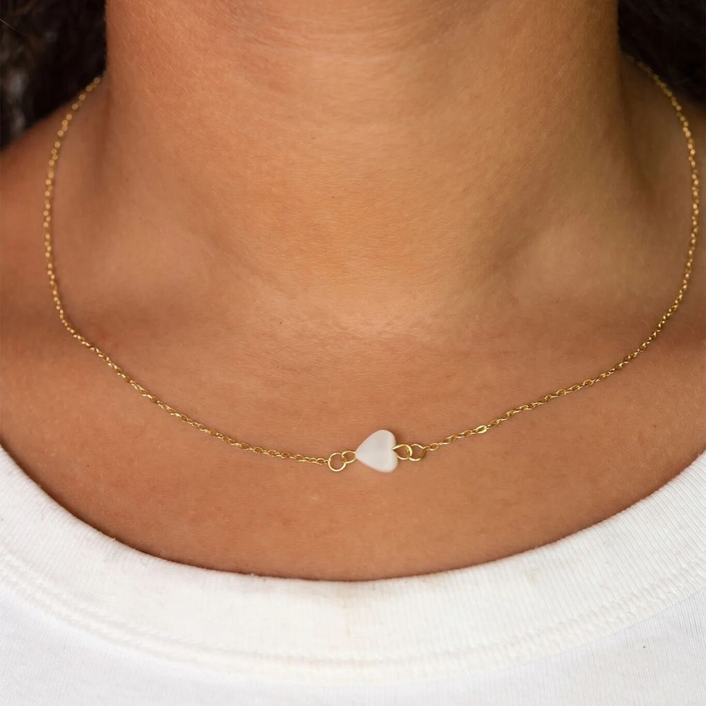 Gold Heart Connector - Tarnish Resistant Shell Charm | 18K Gold PVD Stainless Steel - Charms | Sunflower Soul Boutique