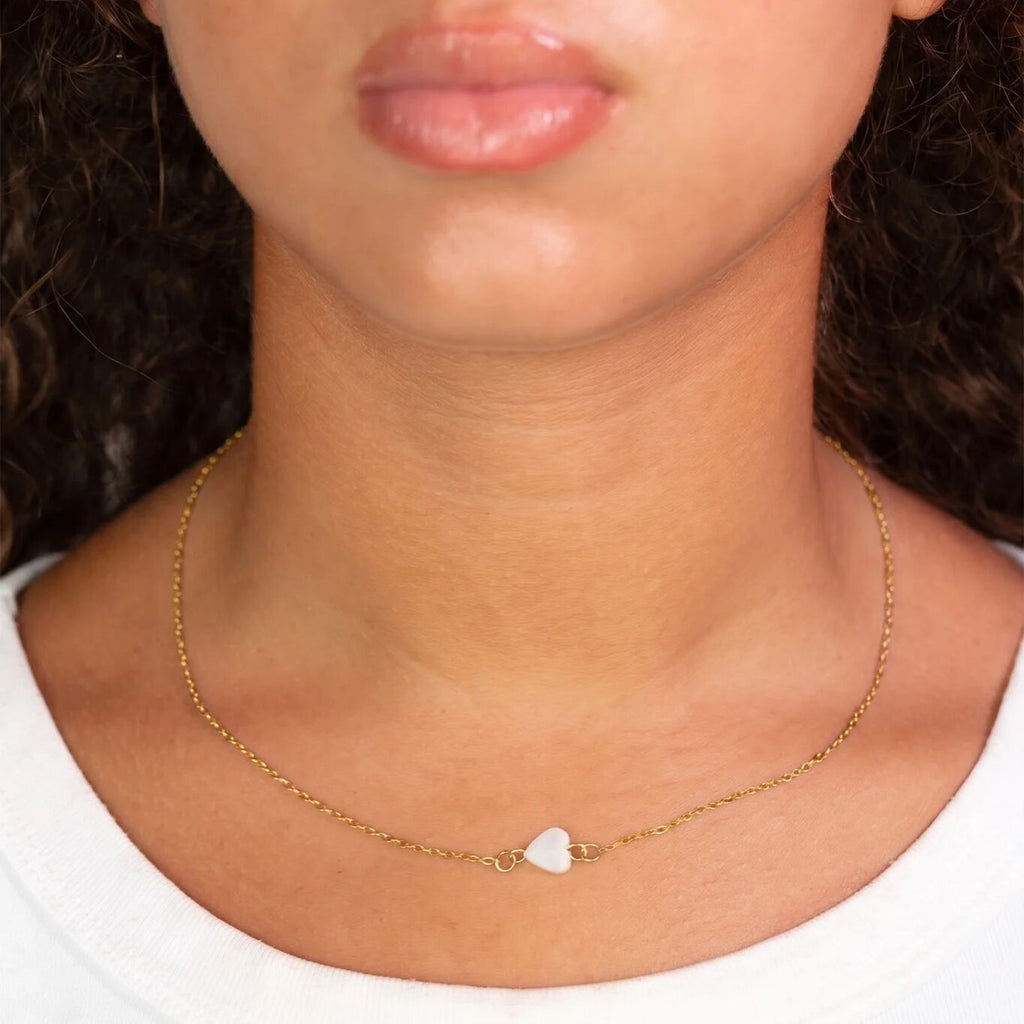 Gold Heart Connector - Tarnish Resistant Shell Charm | 18K Gold PVD Stainless Steel - Charms | Sunflower Soul Boutique