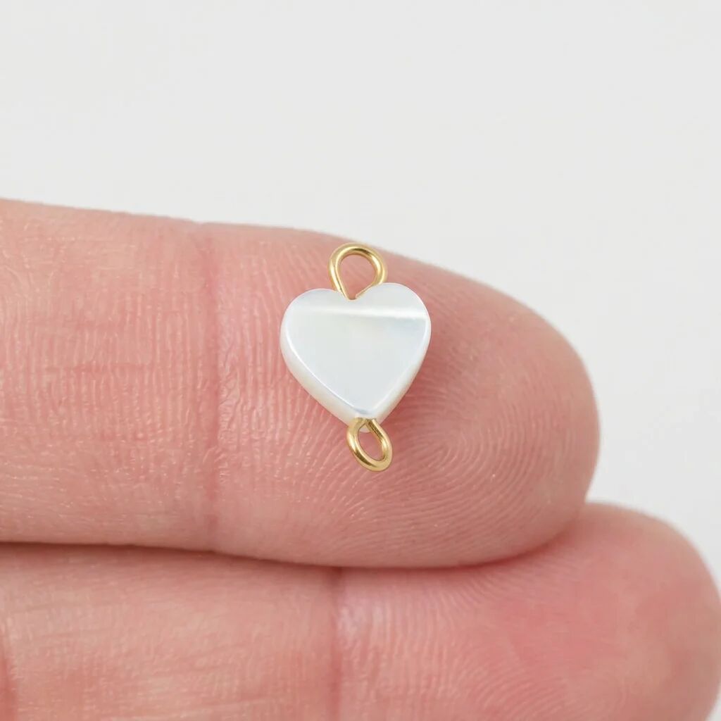 Gold Heart Connector - Tarnish Resistant Shell Charm | 18K Gold PVD Stainless Steel - Charms | Sunflower Soul Boutique