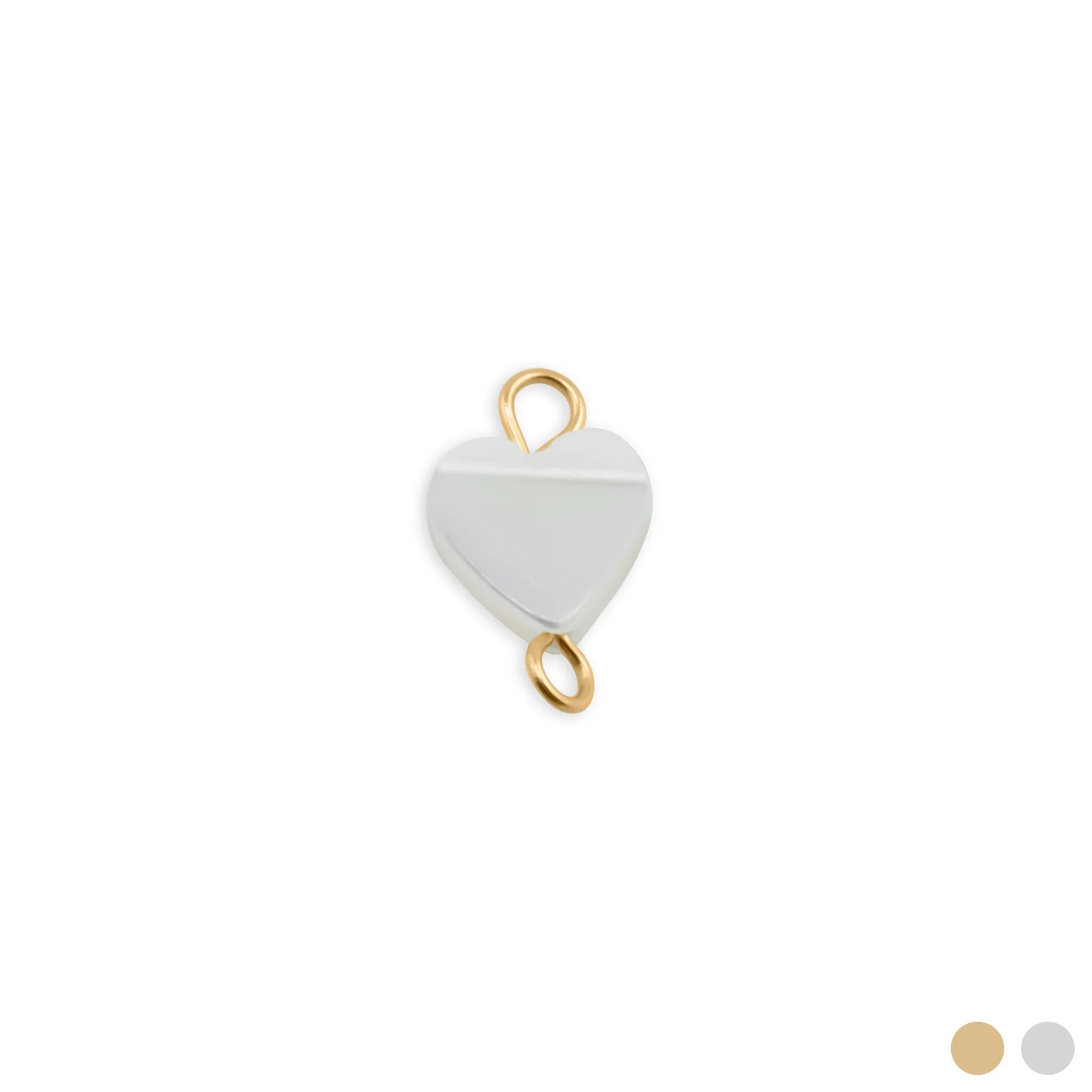 Gold Heart Connector - Tarnish Resistant Shell Charm | 18K Gold PVD Stainless Steel - Charms | Sunflower Soul Boutique