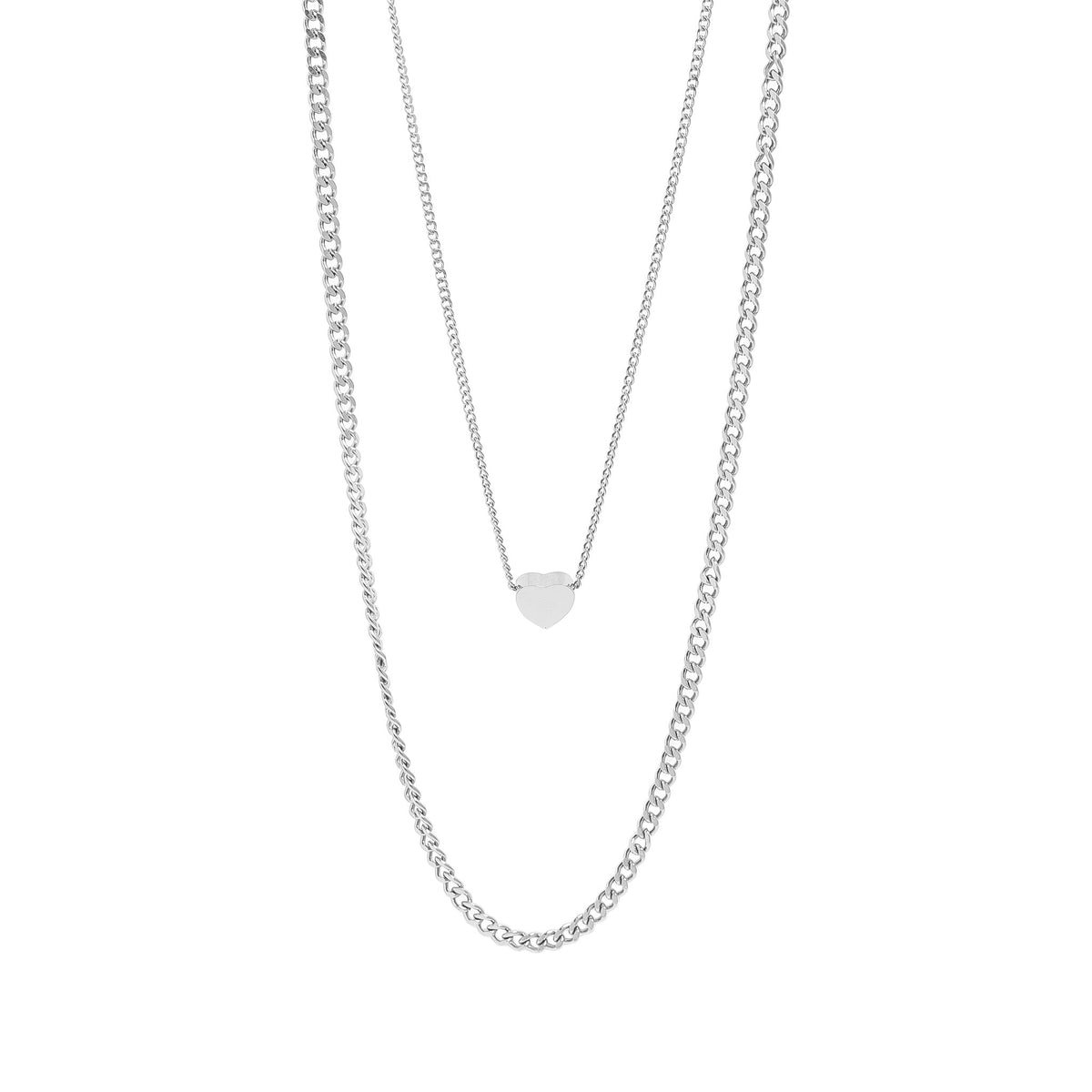 Gold Heart Layered Necklace – Tarnish Free 18K PVD Gold Stainless Steel Pendant
