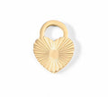 Gold Heart Lock Charm – 18K Gold Plated Sunburst Pendant | Stainless Steel Charm - charm | Sunflower Soul Boutique