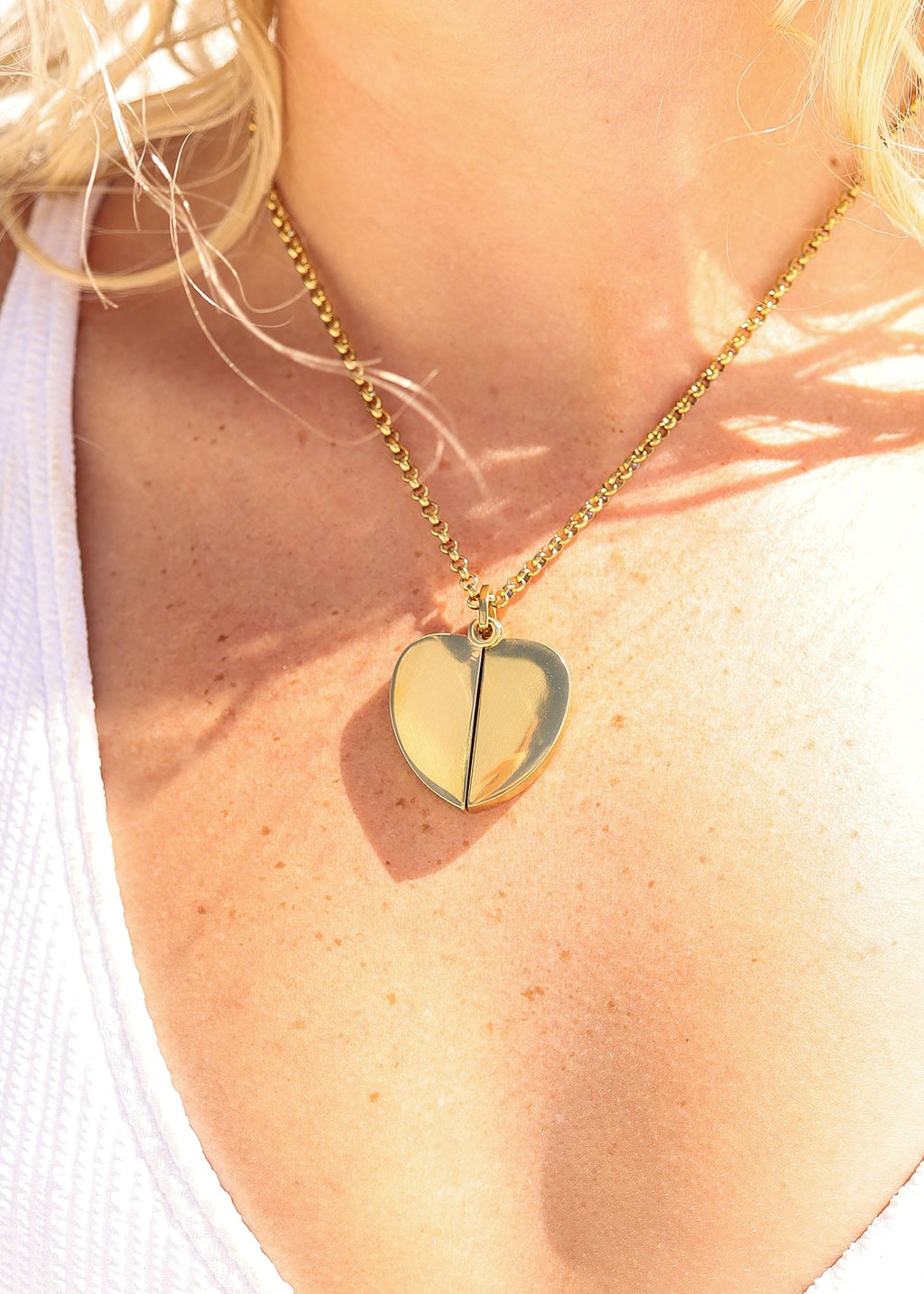 Gold Heart Necklace – 18K Gold Jewelry | Stainless Steel Necklace With Hidden Message Pendant - Necklaces | Sunflower Soul Boutique