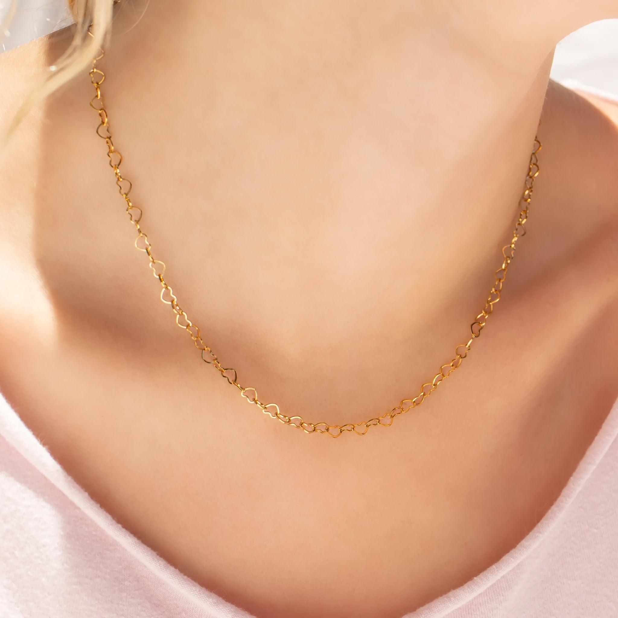 Gold Heart Necklace – 18K PVD Gold Stainless Steel Hypoallergenic Chain - Chain | Sunflower Soul Boutique