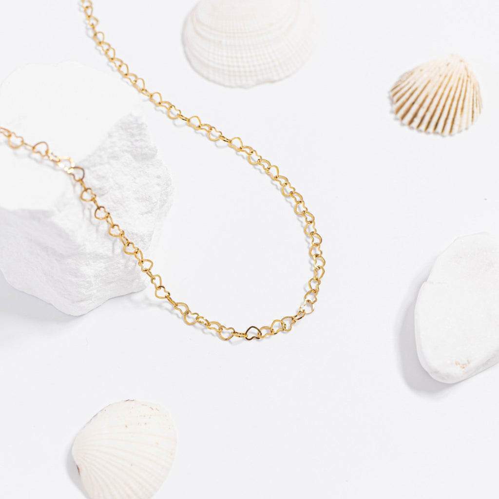 Gold Heart Necklace – 18K PVD Gold Stainless Steel Hypoallergenic Chain - Chain | Sunflower Soul Boutique