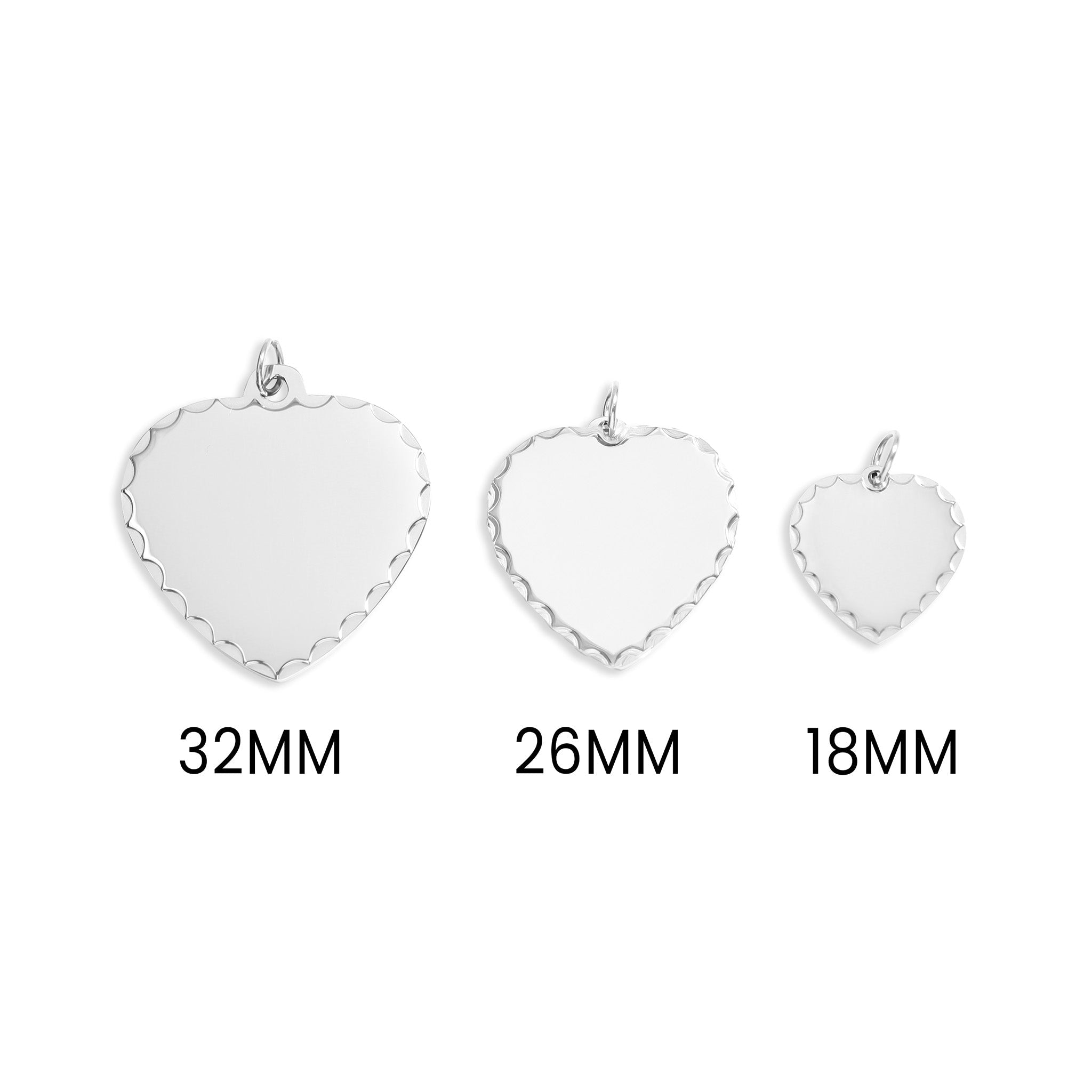 Gold Heart Pendant – 18K Gold Plated Stainless Steel Pendant With Scalloped Edge - Pendants | Sunflower Soul Boutique