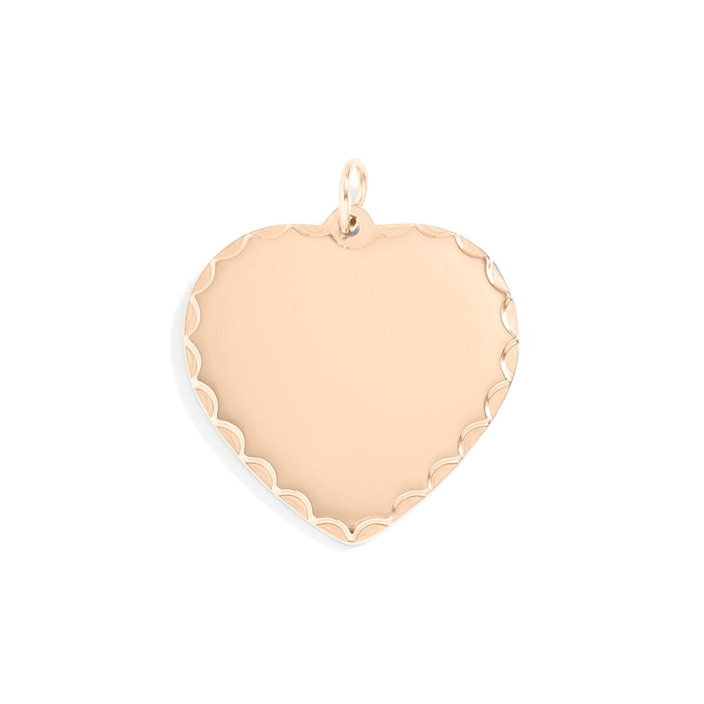 Gold Heart Pendant – 18K Gold Plated Stainless Steel Pendant With Scalloped Edge - Pendants | Sunflower Soul Boutique
