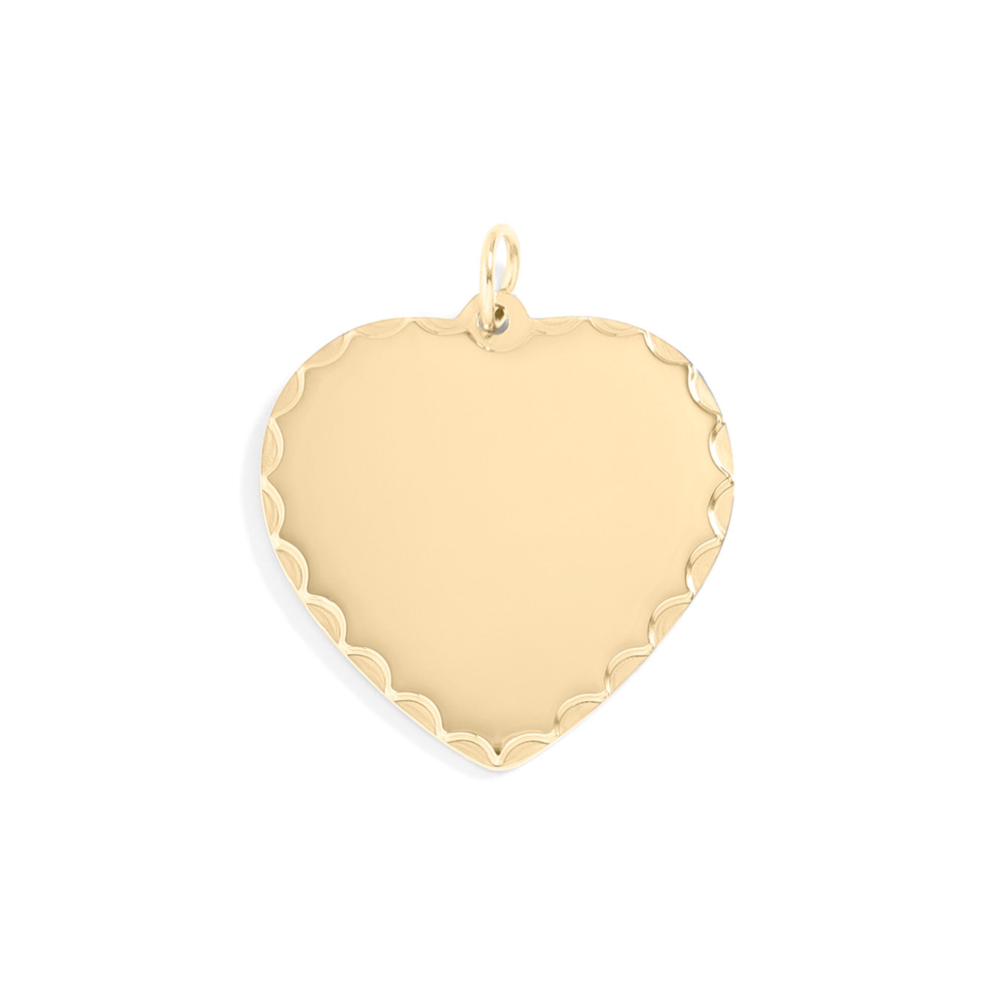 Gold Heart Pendant – 18K Gold Plated Stainless Steel Pendant With Scalloped Edge - Pendants | Sunflower Soul Boutique