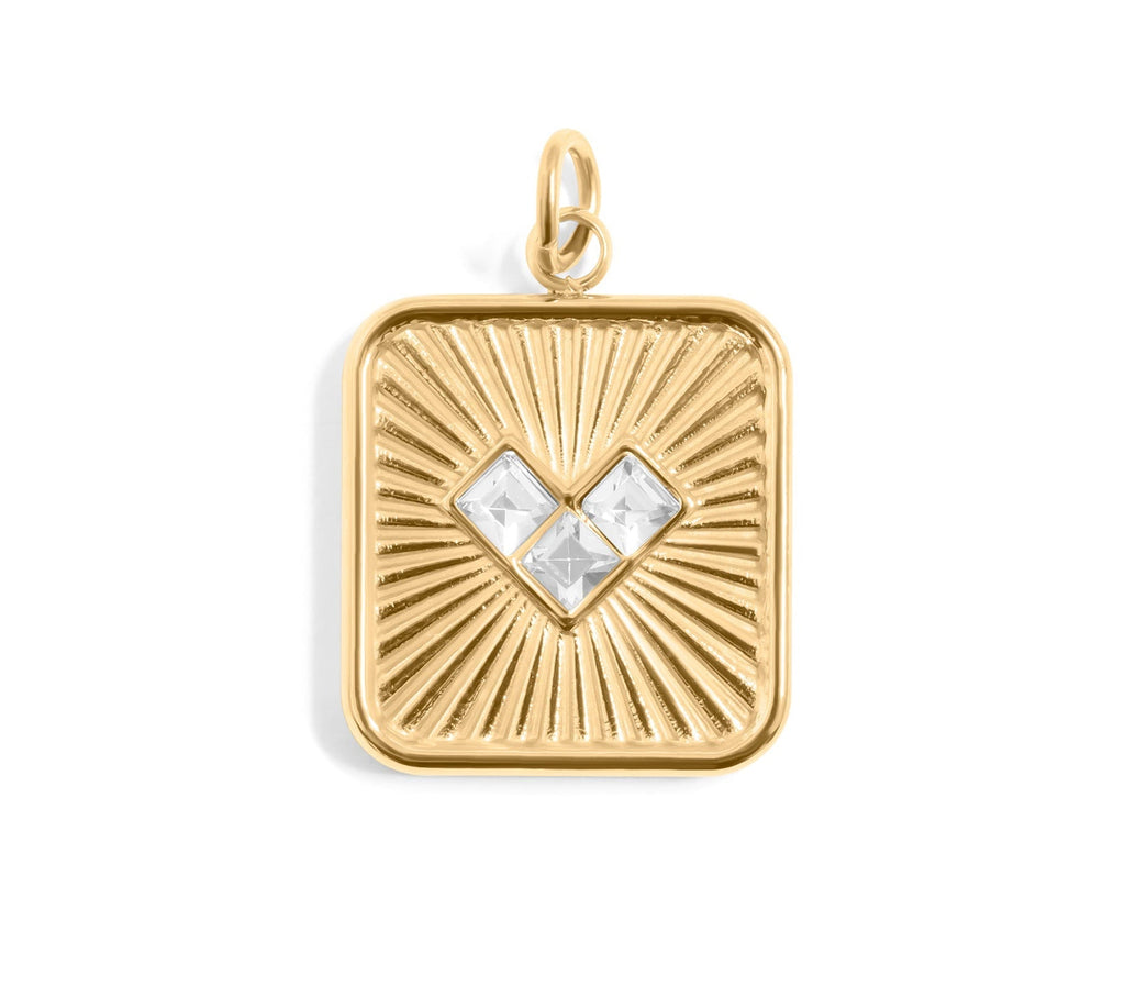 Gold Heart Pendant – Durable 18K Gold Jewelry | Stainless Steel Pendant Charm - charm | Sunflower Soul Boutique