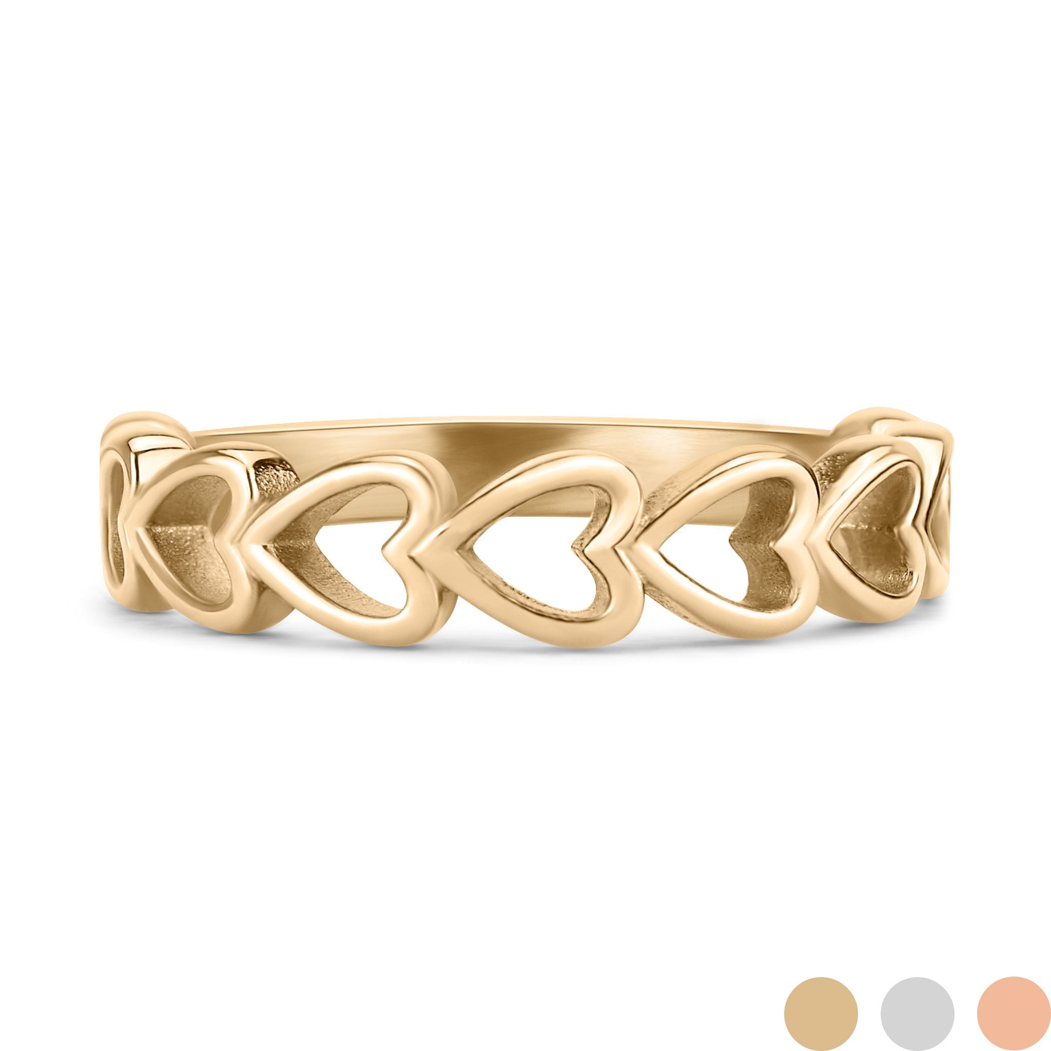 Gold Heart Stacking Ring – 18K Gold Plated Sideways Heart Band, Tarnish Resistant - Ring | Sunflower Soul Boutique