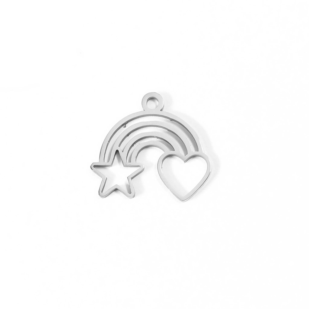Gold Heart Star Charm – 18K Gold Accent Jewelry | Non Tarnish Stainless Steel - charm | Sunflower Soul Boutique