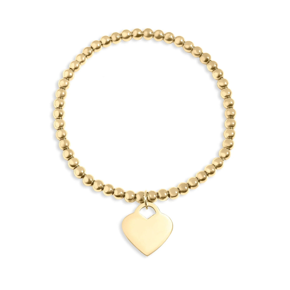 Wholesale jewelry 14K Gold Filled Plus™ Heart And Bead Stretch Bracelet- Main