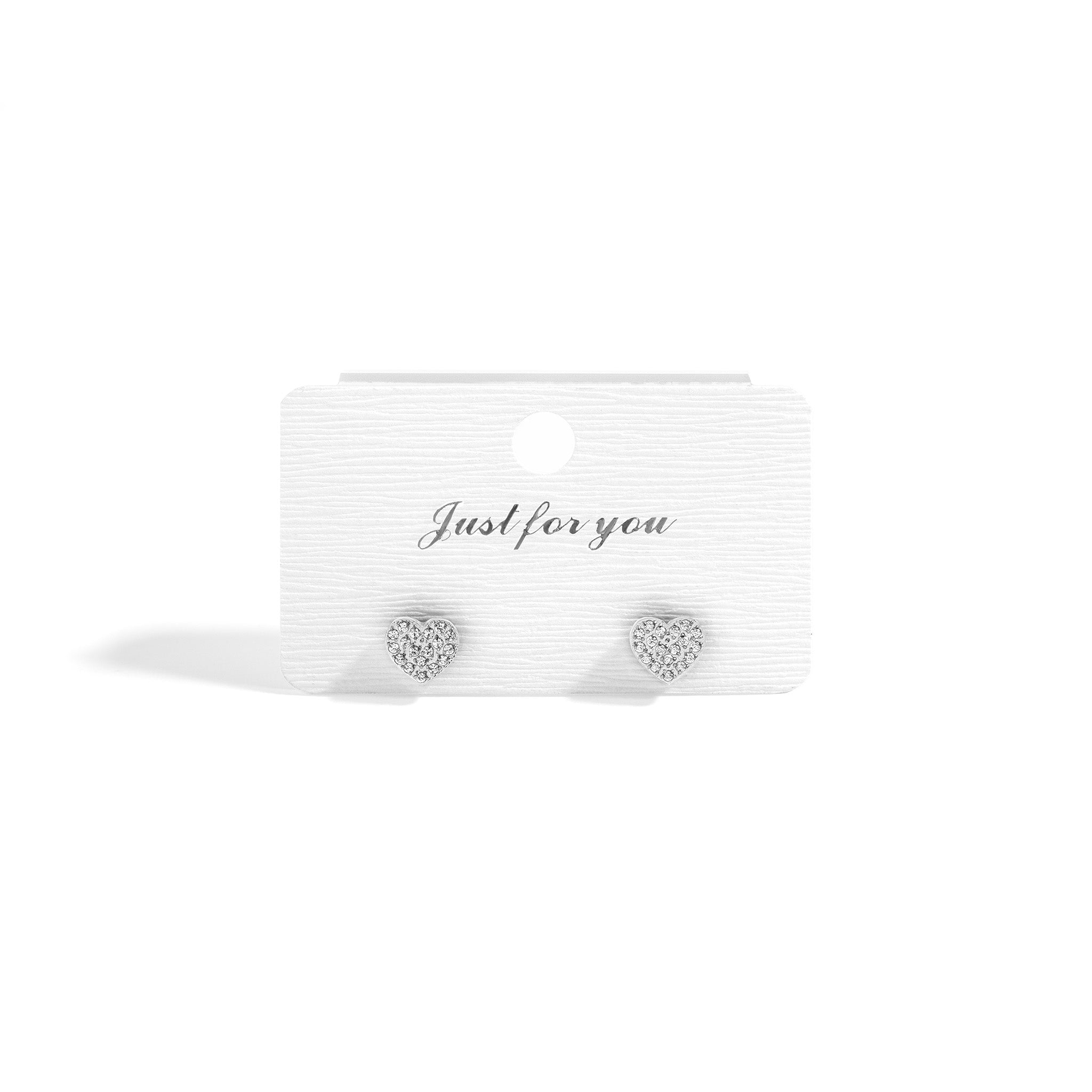 Gold Heart Stud Earrings – 18K Gold Plated Pave Stone Jewelry for Sensitive Skin - Earring | Sunflower Soul Boutique