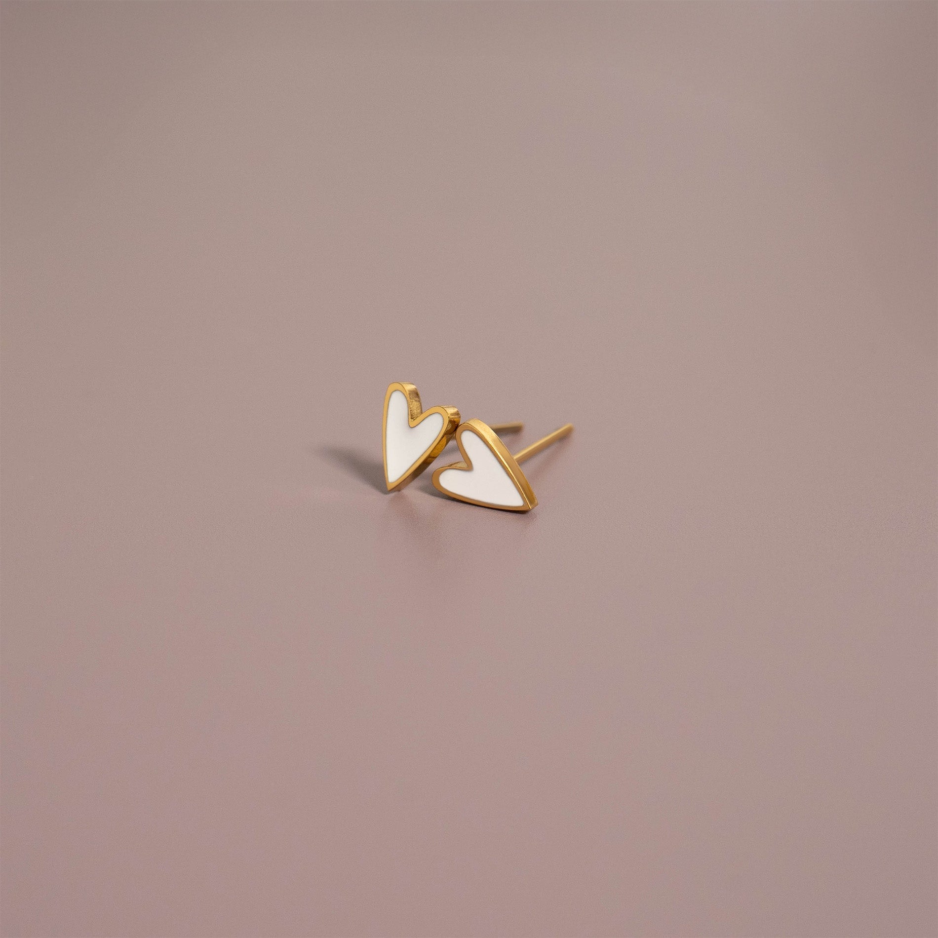 Gold Heart Stud Earrings – 18K PVD Coated Stainless Steel Hypoallergenic Jewelry - Earring | Sunflower Soul Boutique