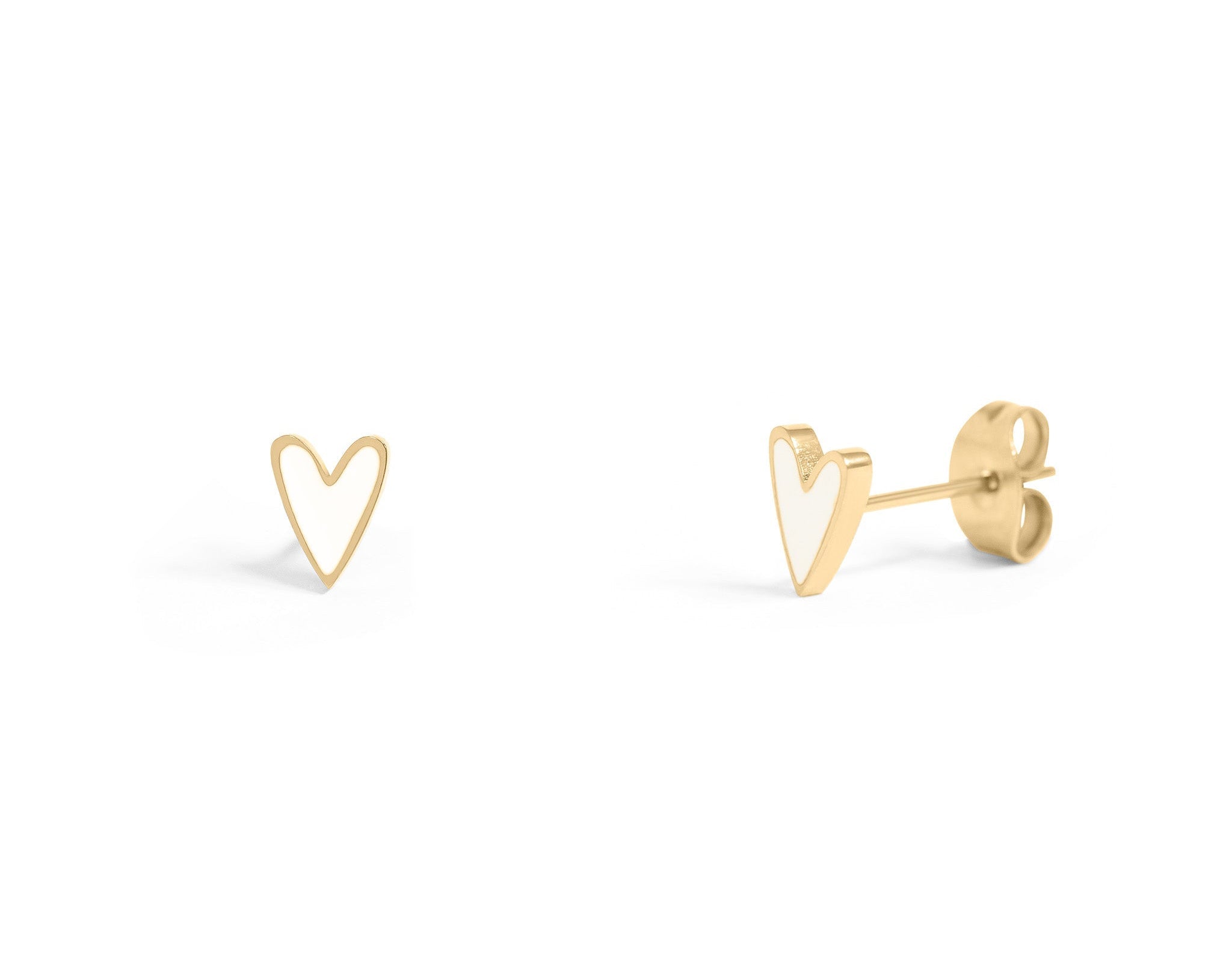 Gold Heart Stud Earrings – 18K PVD Coated Stainless Steel Hypoallergenic Jewelry - Earring | Sunflower Soul Boutique