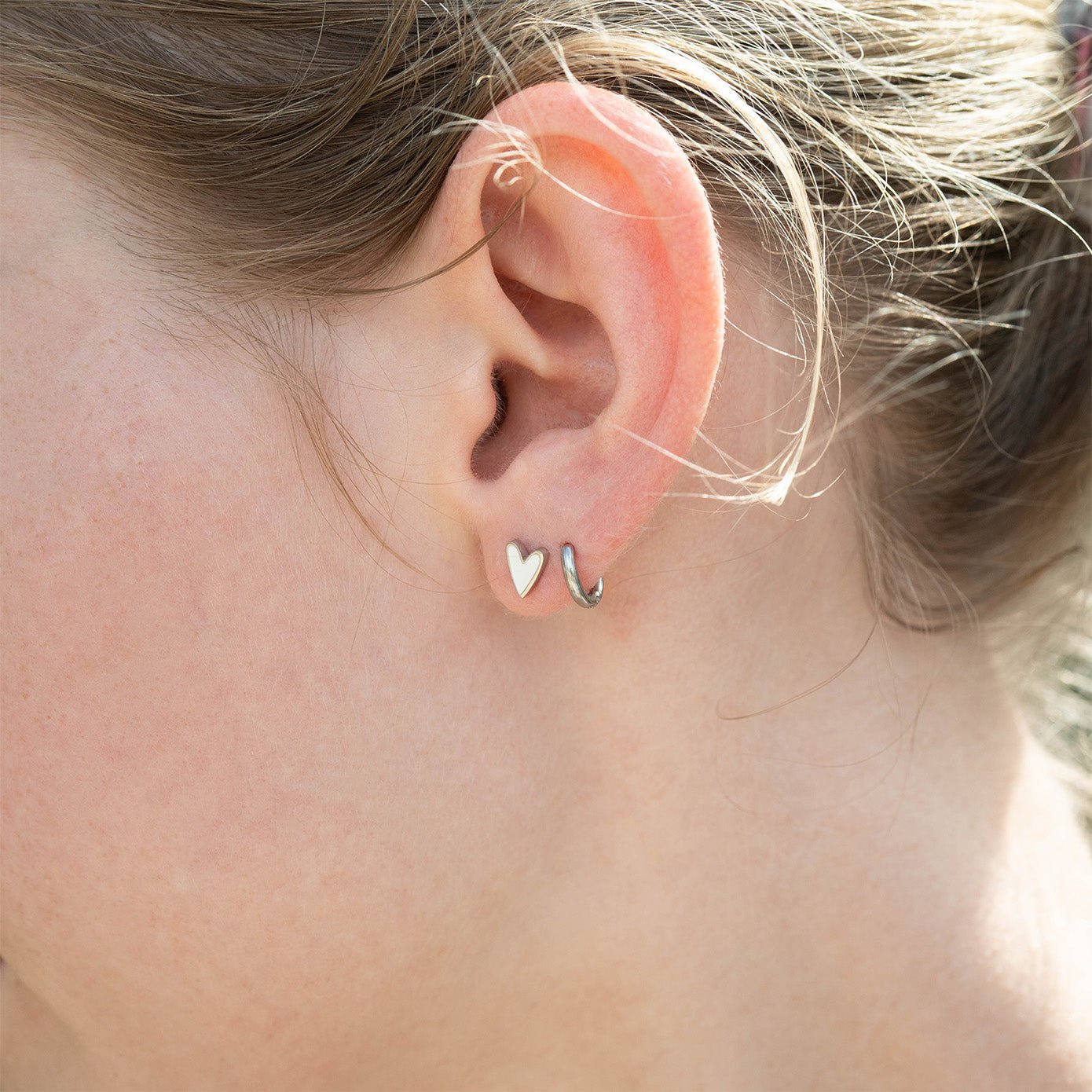 Gold Heart Stud Earrings – 18K PVD Coated Stainless Steel Hypoallergenic Jewelry - Earring | Sunflower Soul Boutique