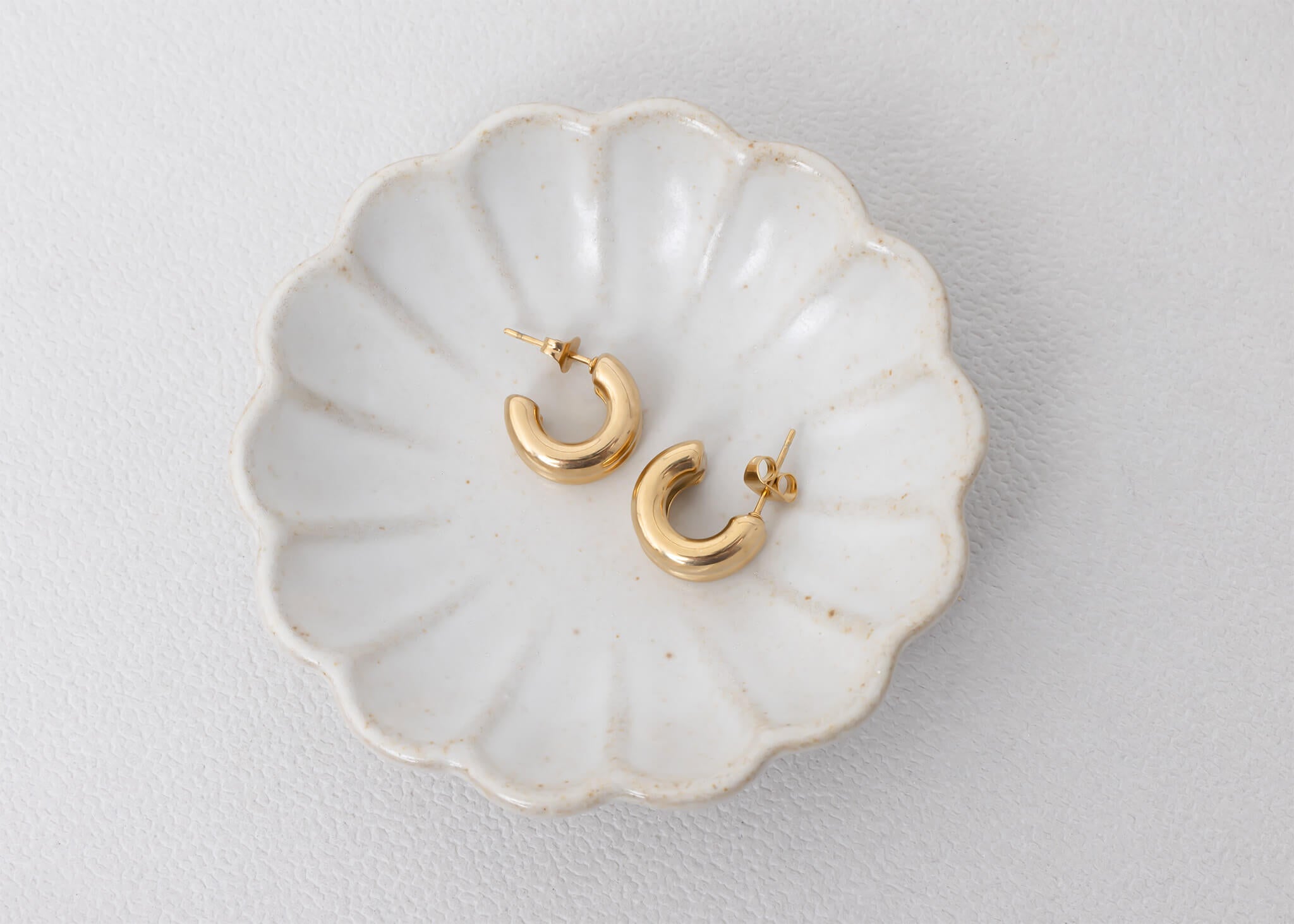 Gold Hoop Earrings – Double Hoop Huggie Studs | 18K Gold Jewelry Hoops - Earrings | Sunflower Soul Boutique