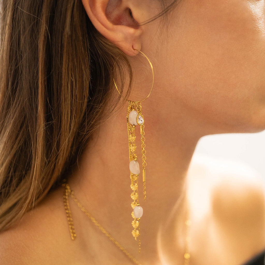 Gold Hoop Earrings – Lightweight 18K Gold Wire Hoops | Hypoallergenic Stainless Steel - Earring | Sunflower Soul Boutique