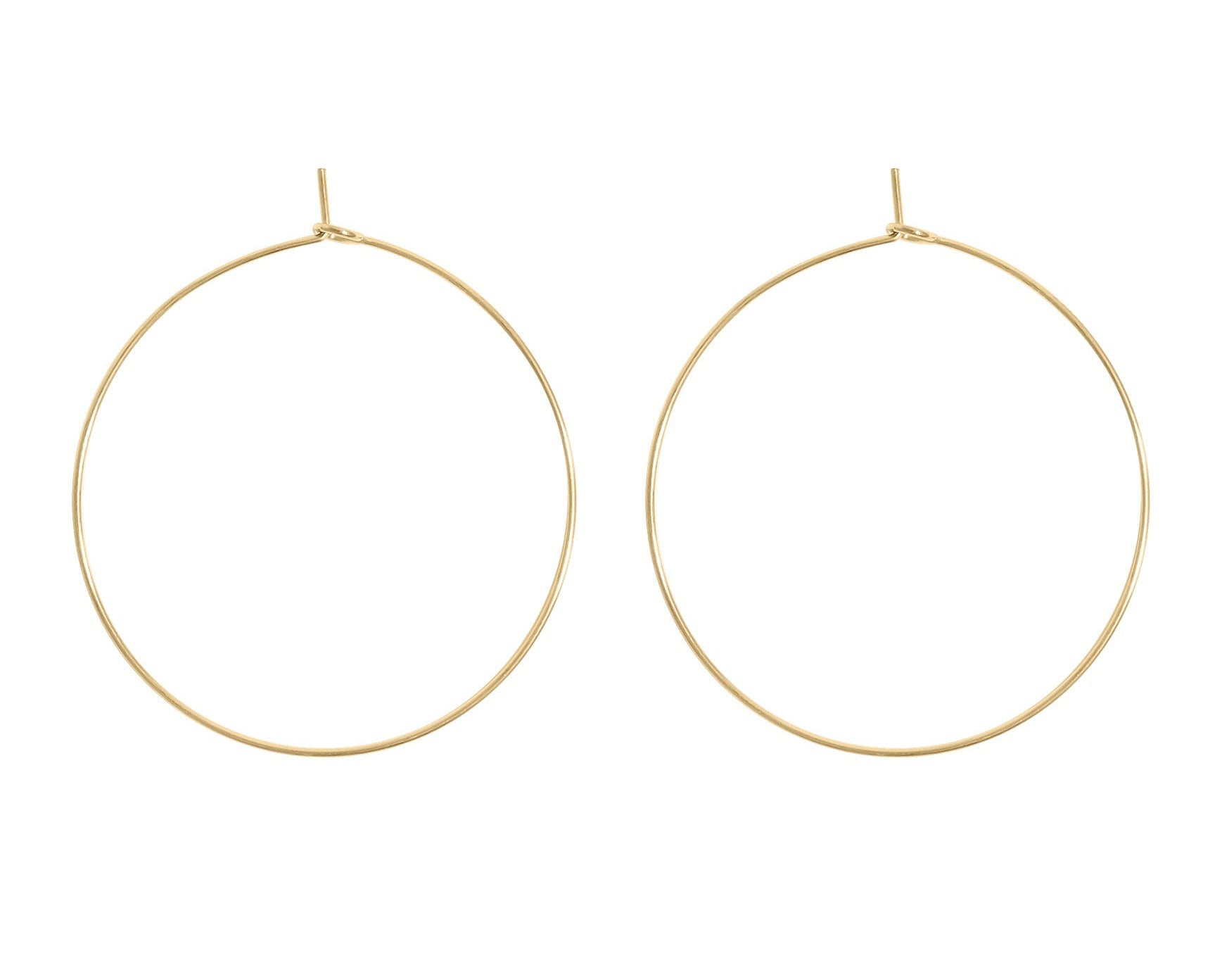 Gold Hoop Earrings – Lightweight 18K Gold Wire Hoops | Hypoallergenic Stainless Steel - Earring | Sunflower Soul Boutique